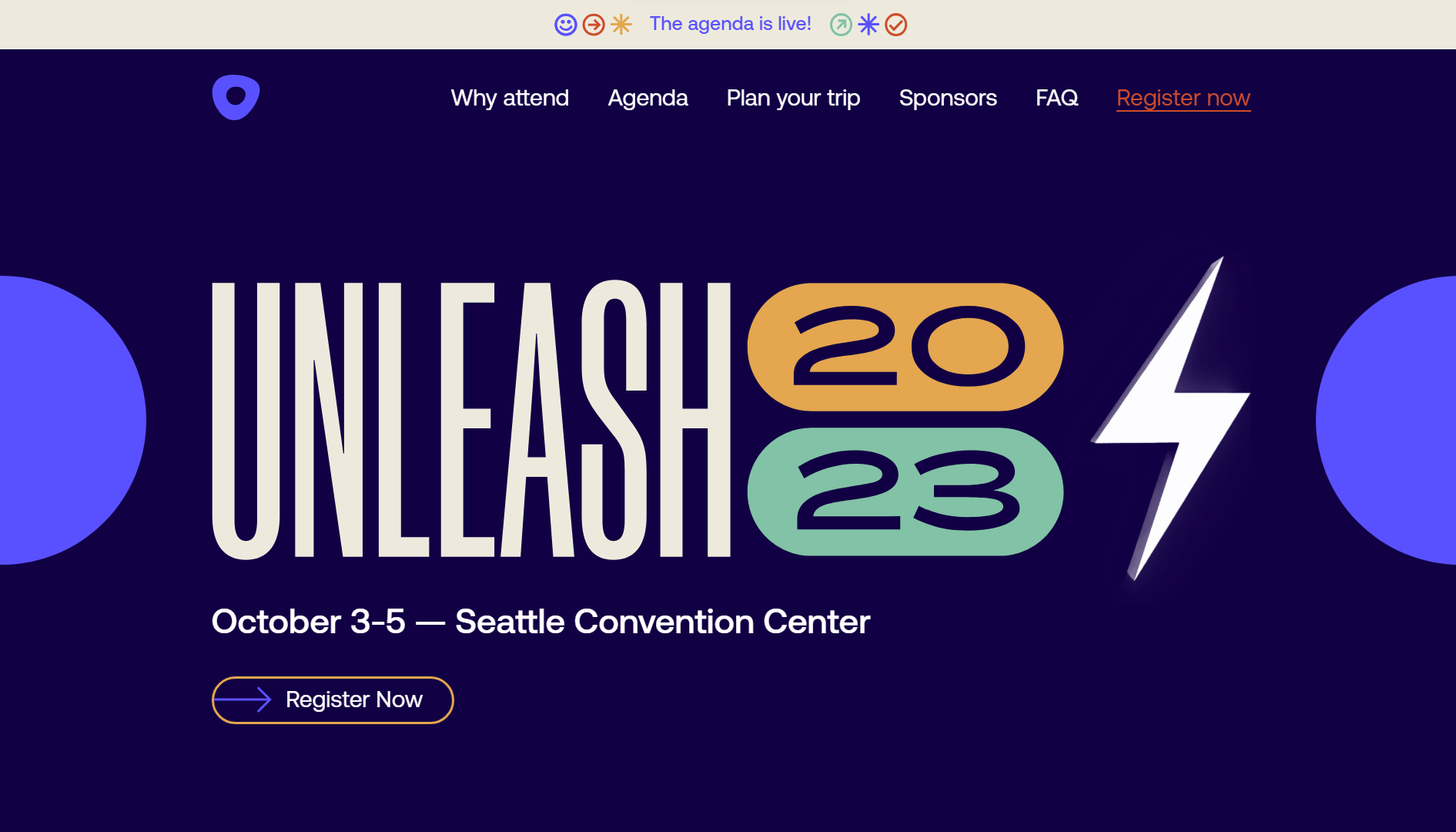 Unleash 2023 Event Website Example