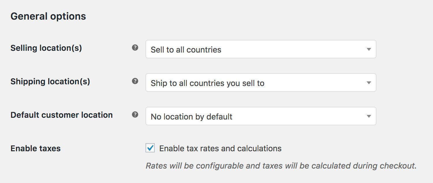 Configuring taxes in WooCommerce