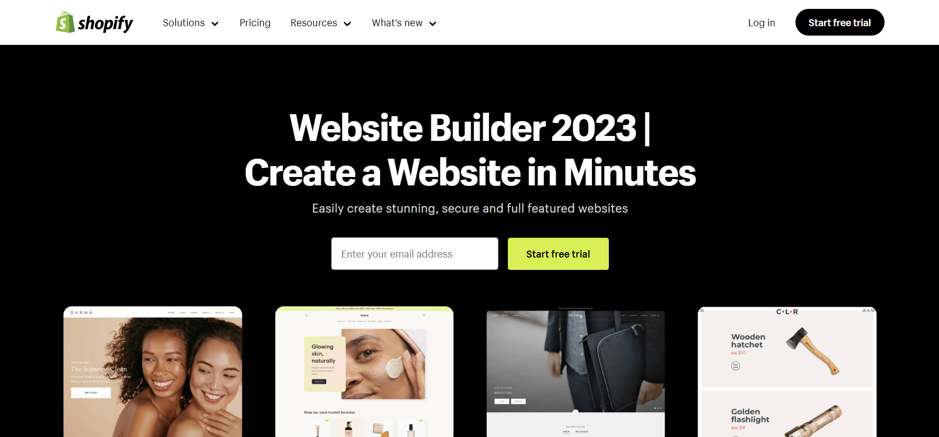 Shopify Website Builder Page
