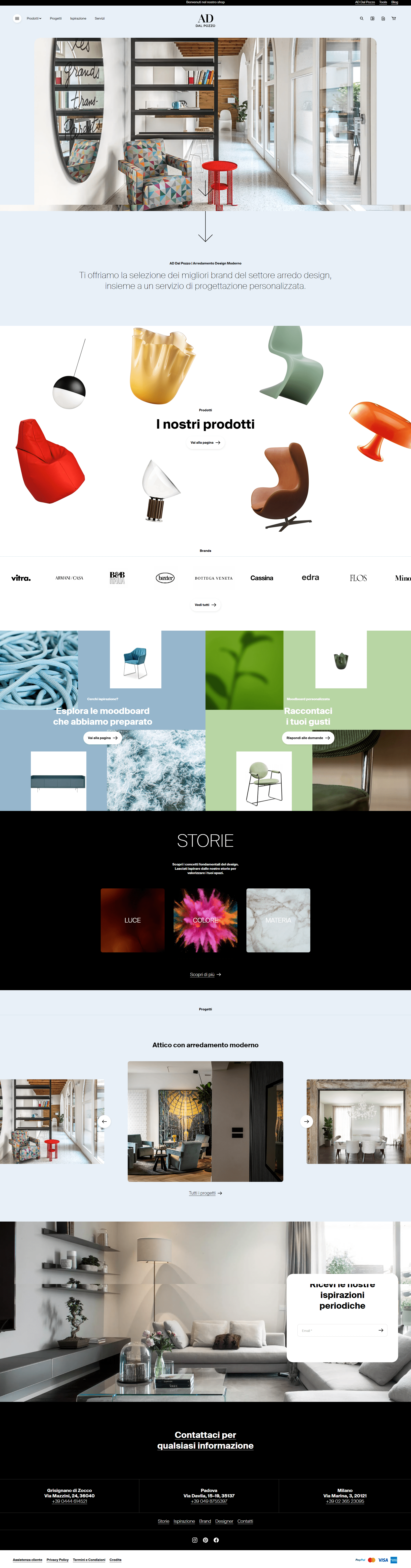 WordPress website examples, Arredodal Pozzo