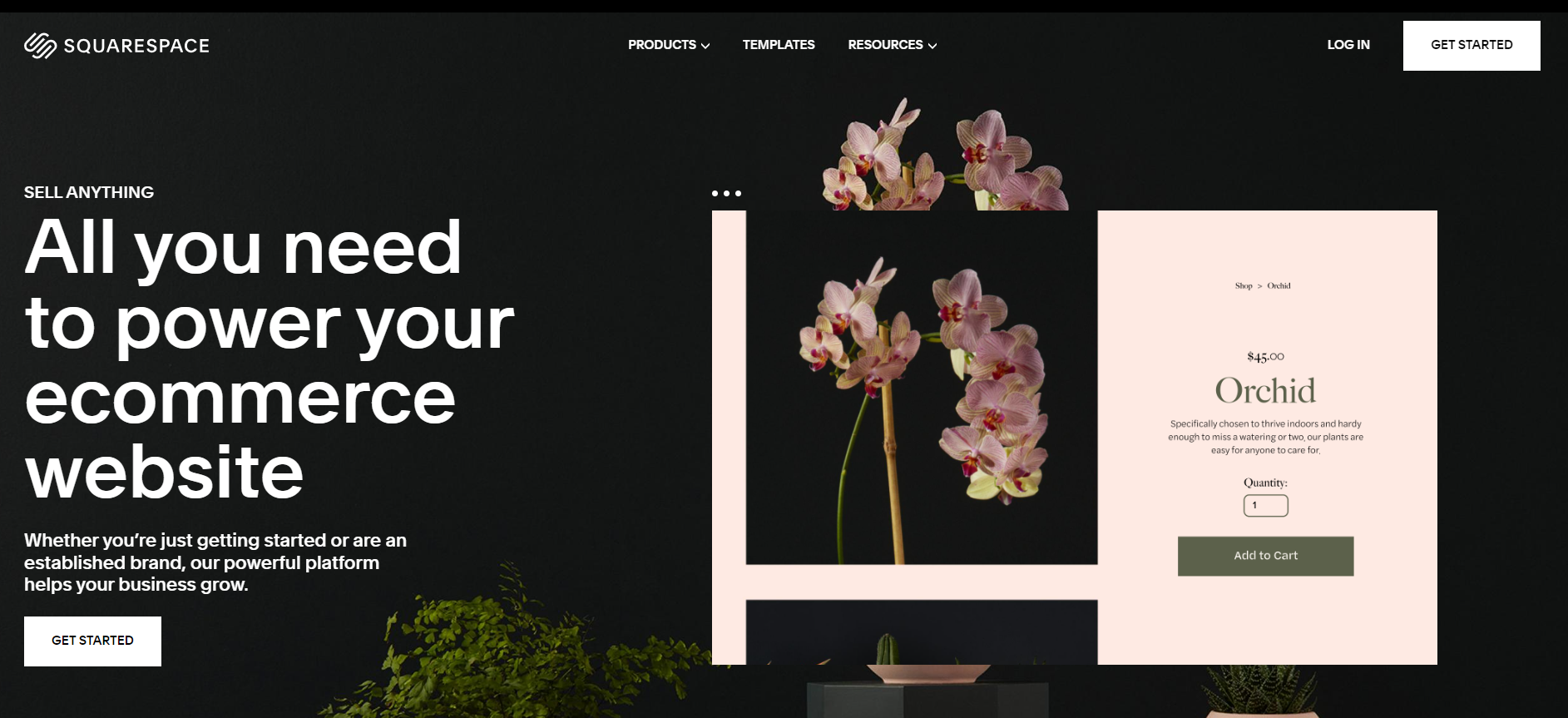 Squarespace Ecommerce Builder page