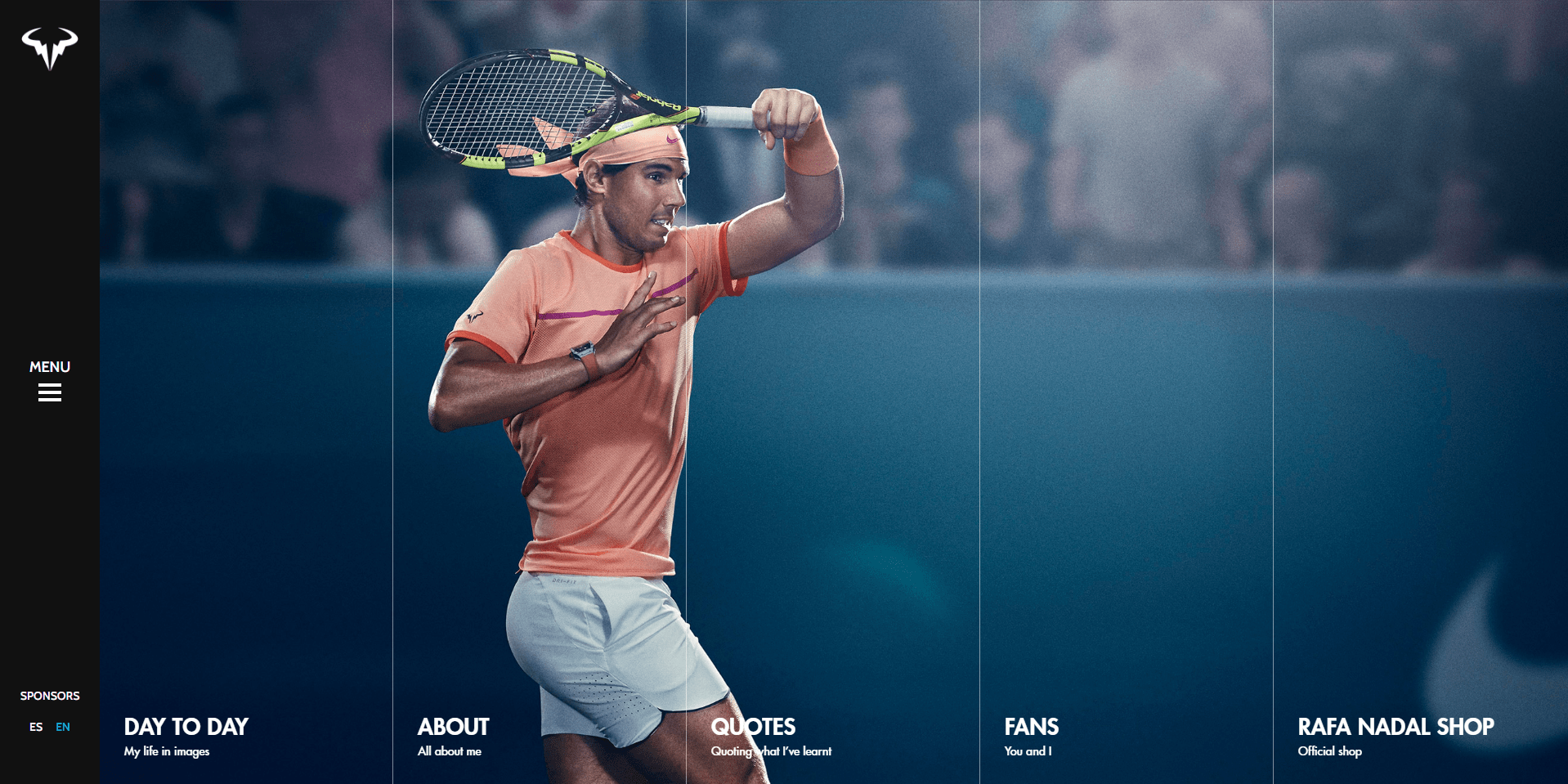 WordPress website examples, Rafael Nadal 