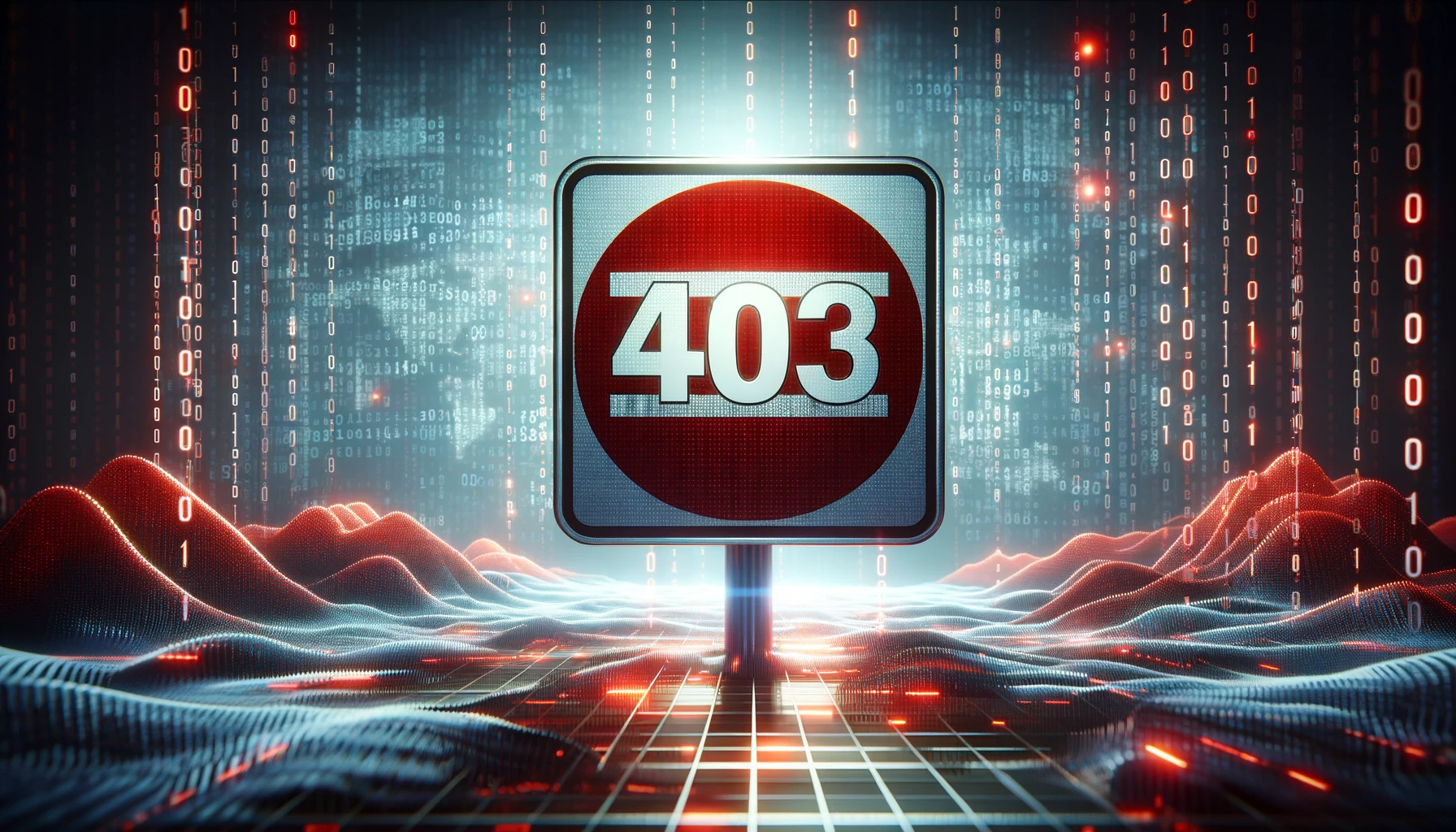 The number 403 standing for the 403 error depicted as a no entry road sign.