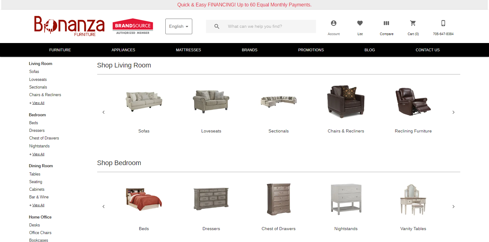 Furniture catalog on Bonanza