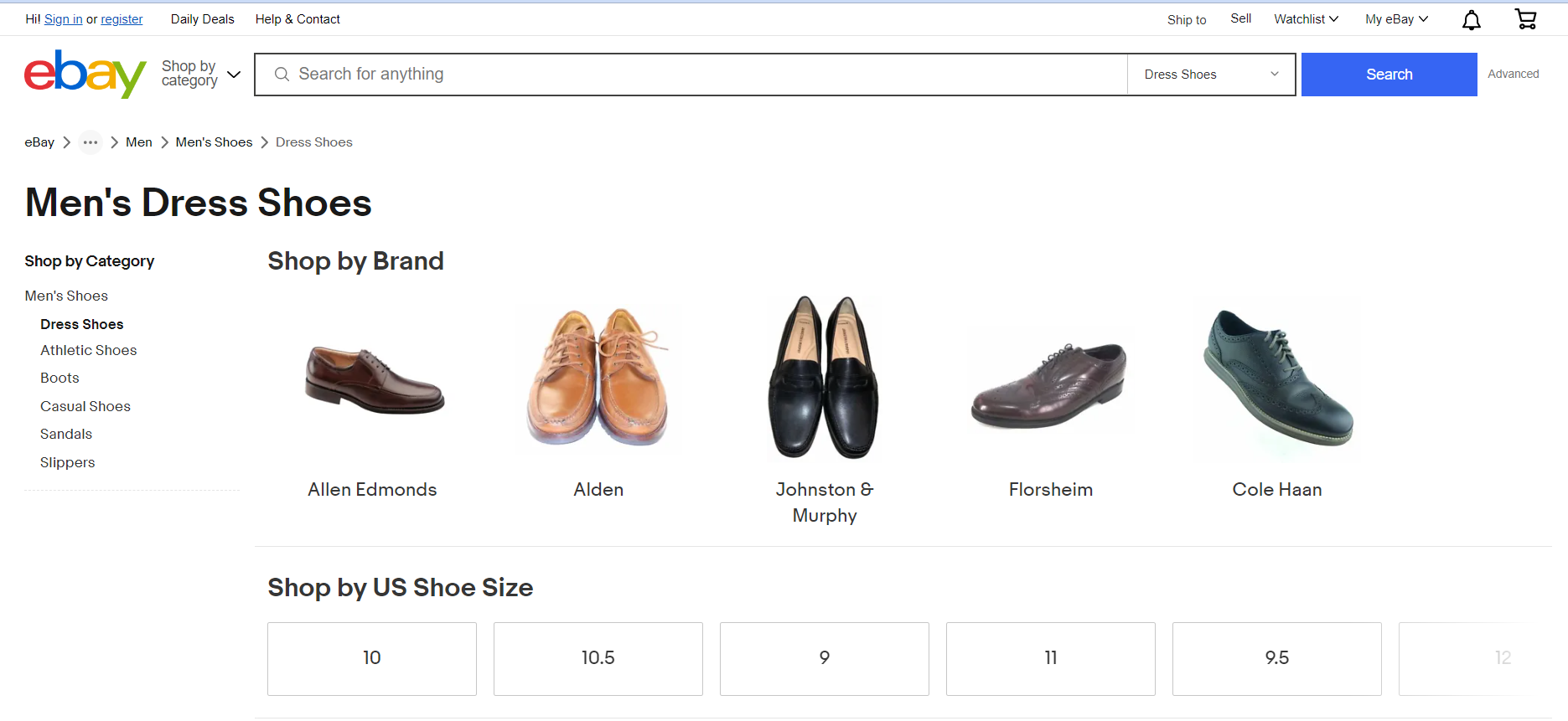 Shoe catalog on Ebay