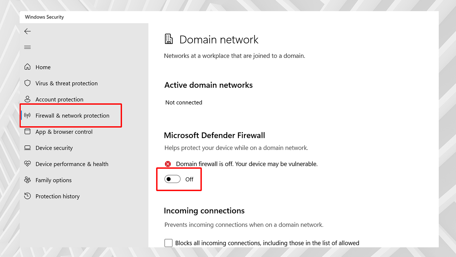 Desactivar firewall en windows.