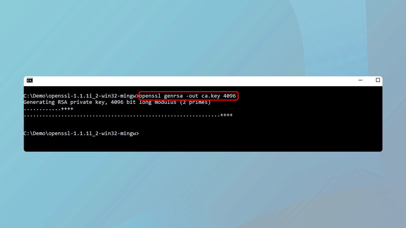 Comando de clave raíz en open ssl