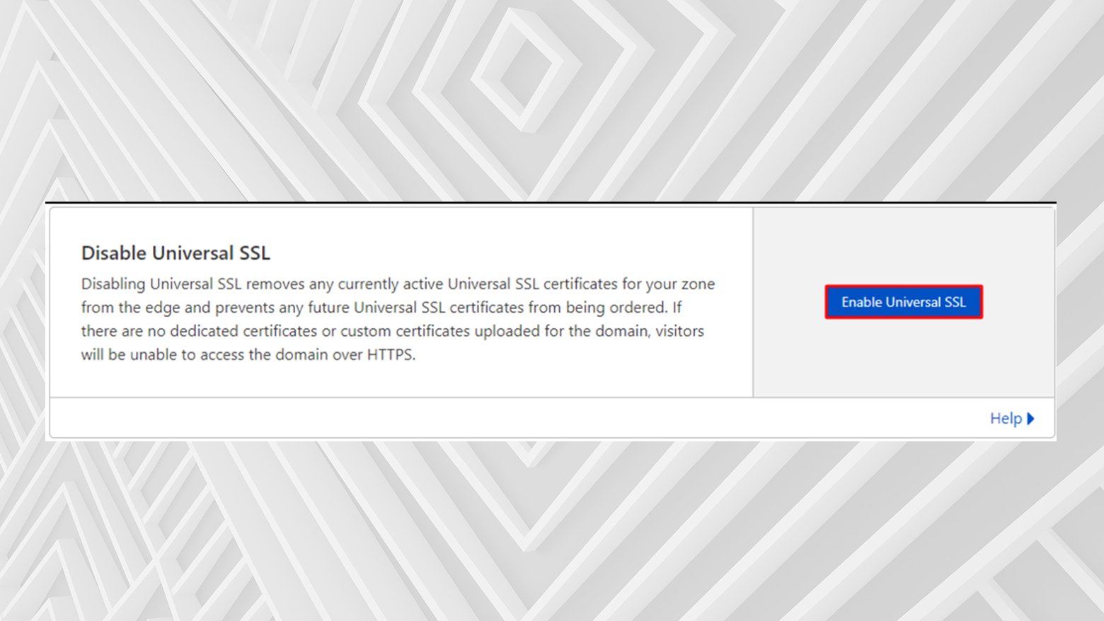 Deshabilitar ssl universal en Cloudflare para solucionar errores de Chrome ERR_SSL_VERSION_OR_CIPHER_MISMATCH