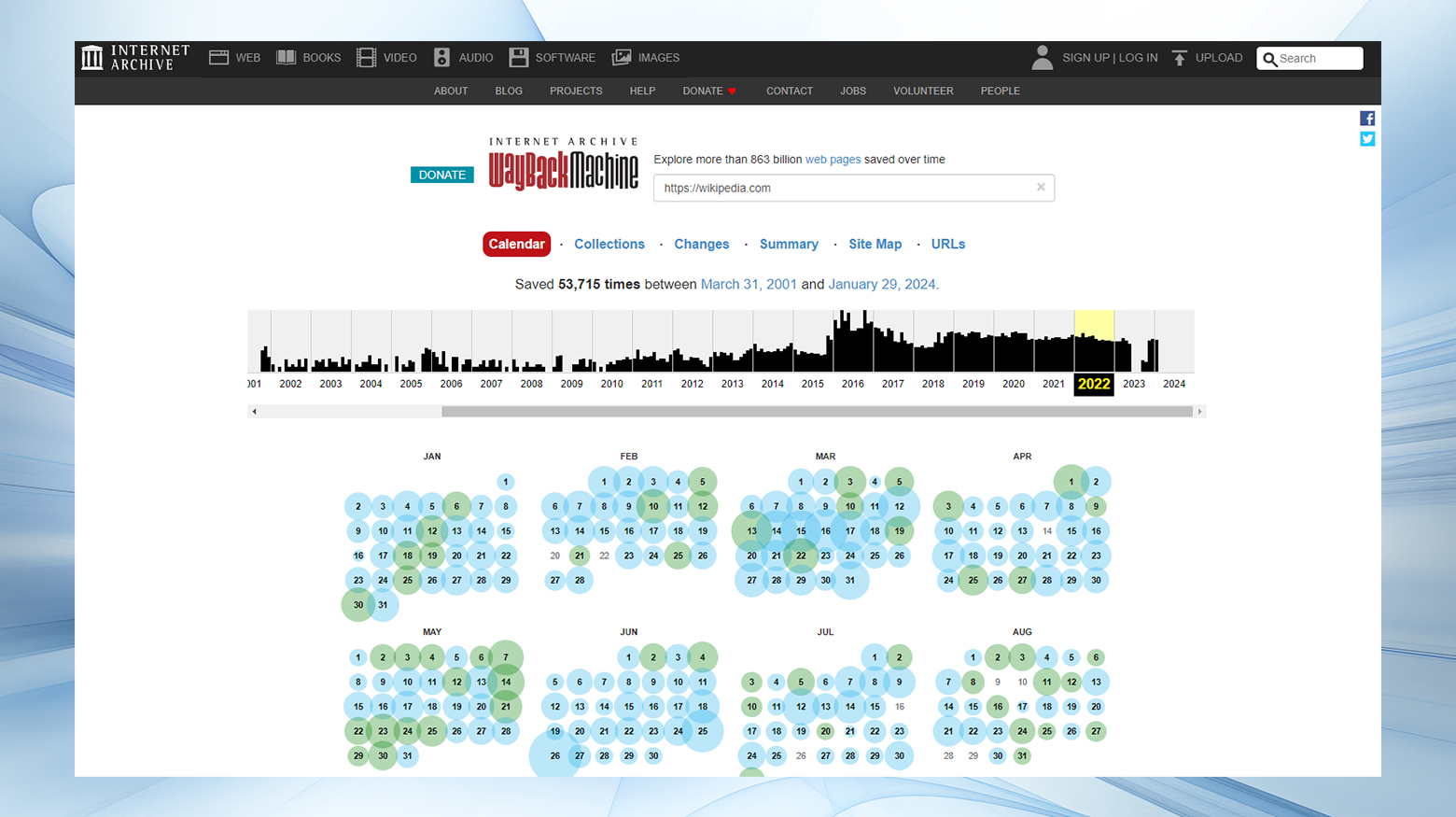 En lugar de intentar desbloquear sitios, prueba archivos de Internet como Wayback Machine para ver versiones históricas de sitios web.