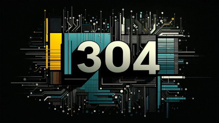 Dark background with the number 304 written in 3D.