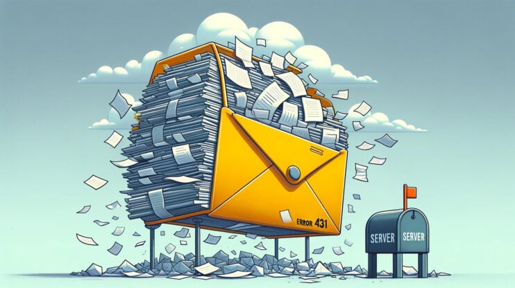 Image of a lot of mail and a mailbox that is full.