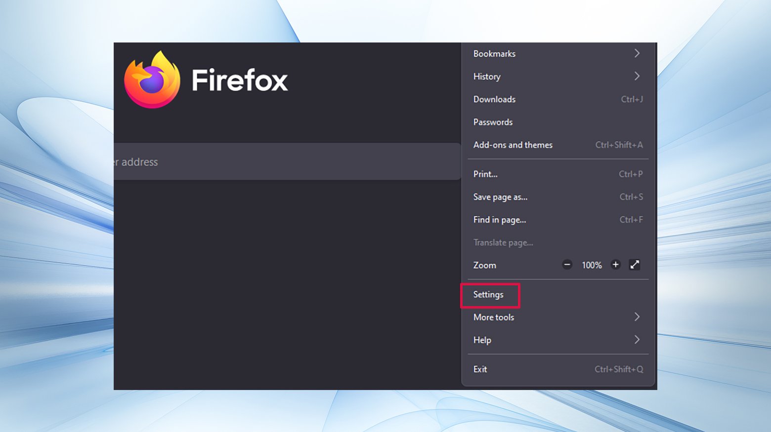 Settings menu to clear the cache in Firefox can help with the PR_CONNECT_RESET_ERROR