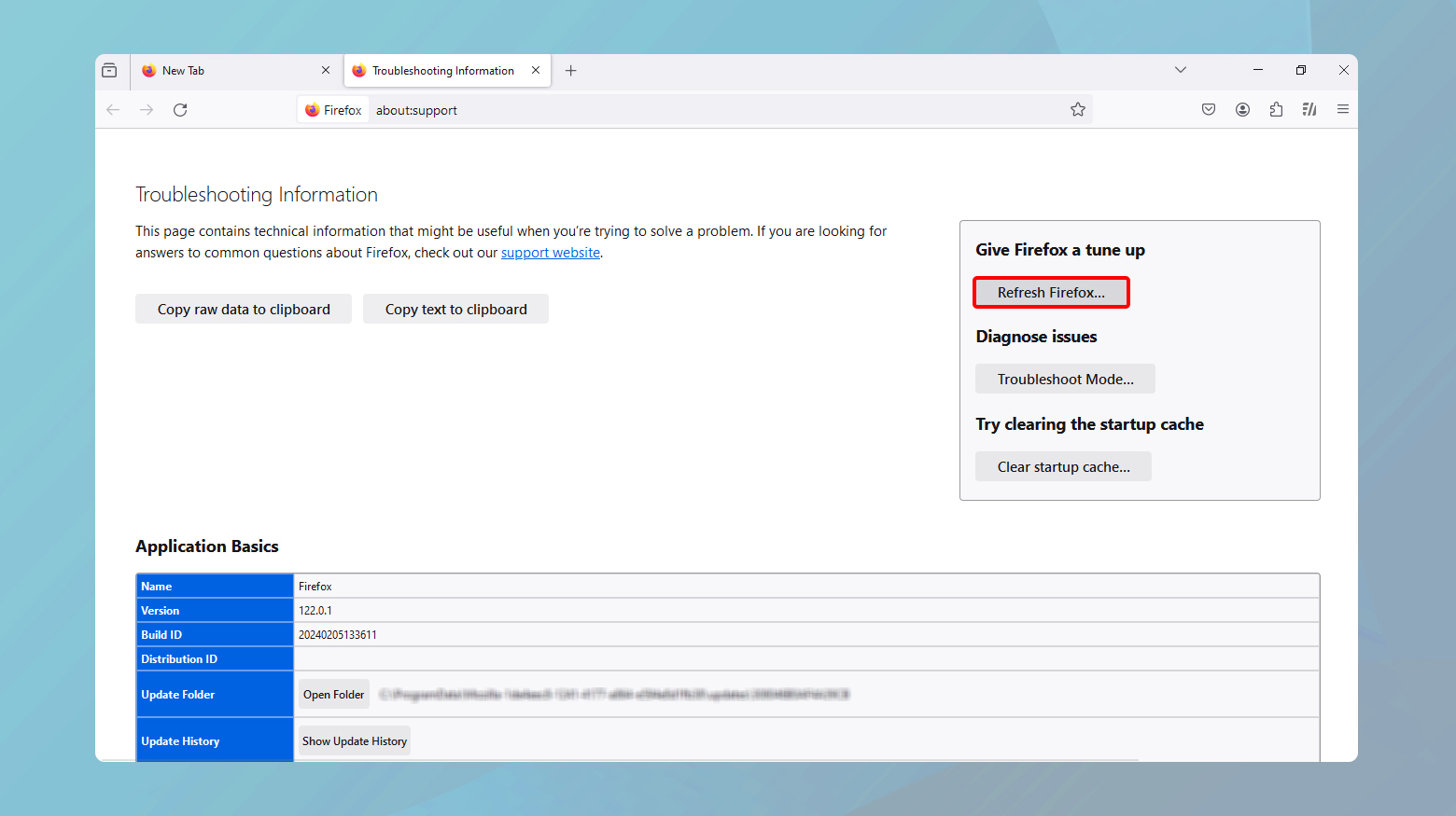 Restaura Firefox a la configuración predeterminada.