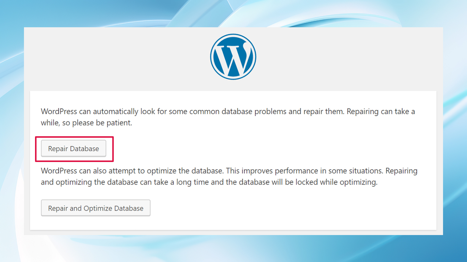 Repairing the database through the WordPress repair tool can help fix the error establishing a database connection issue.