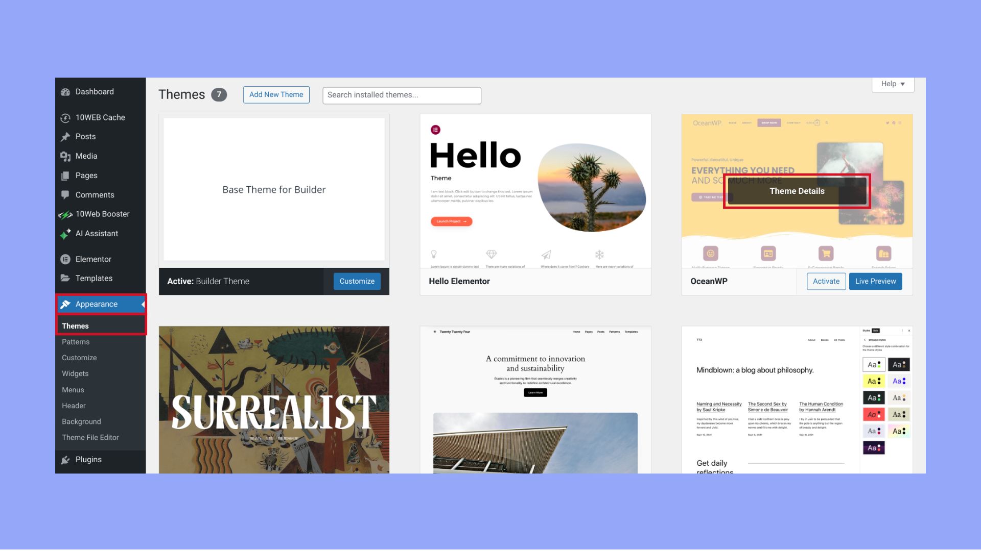 how to delete theme in wordpress