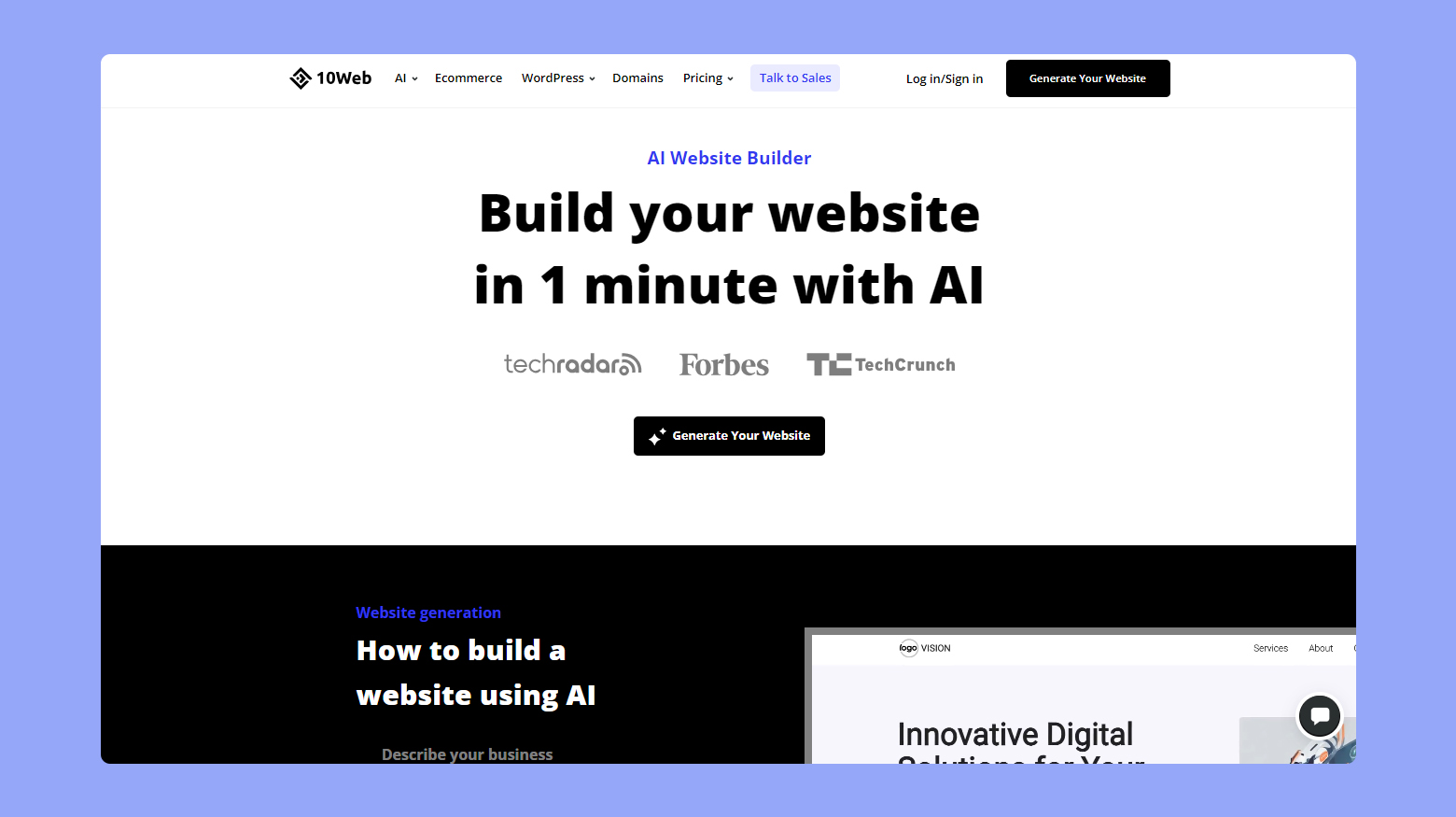 10Web AI Website Builder. Build your website in 1 minute with AI.