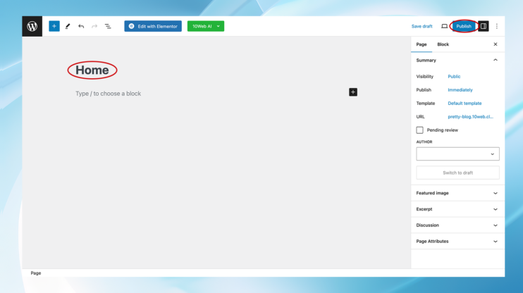 Crear dos páginas en el panel de control