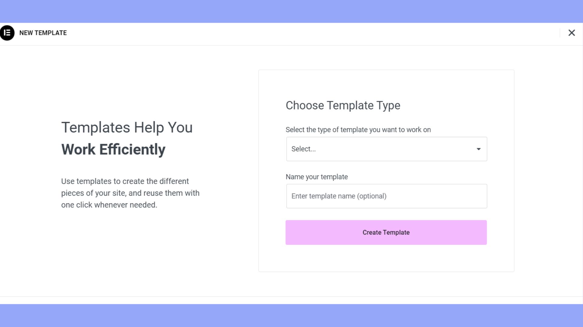 Creating a new template