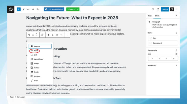 Más opciones de etiquetas