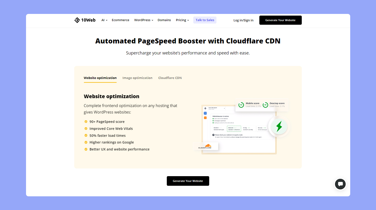 Automated PageSpeed Booster with Cloudflare CDN