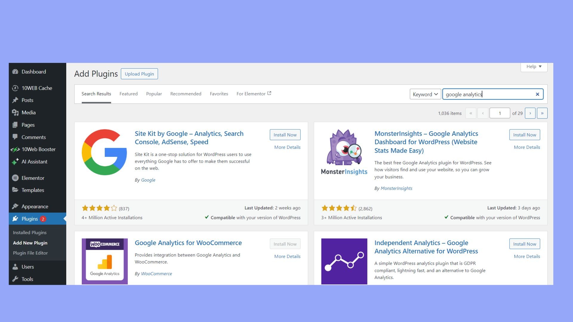 Google Analytics plugin