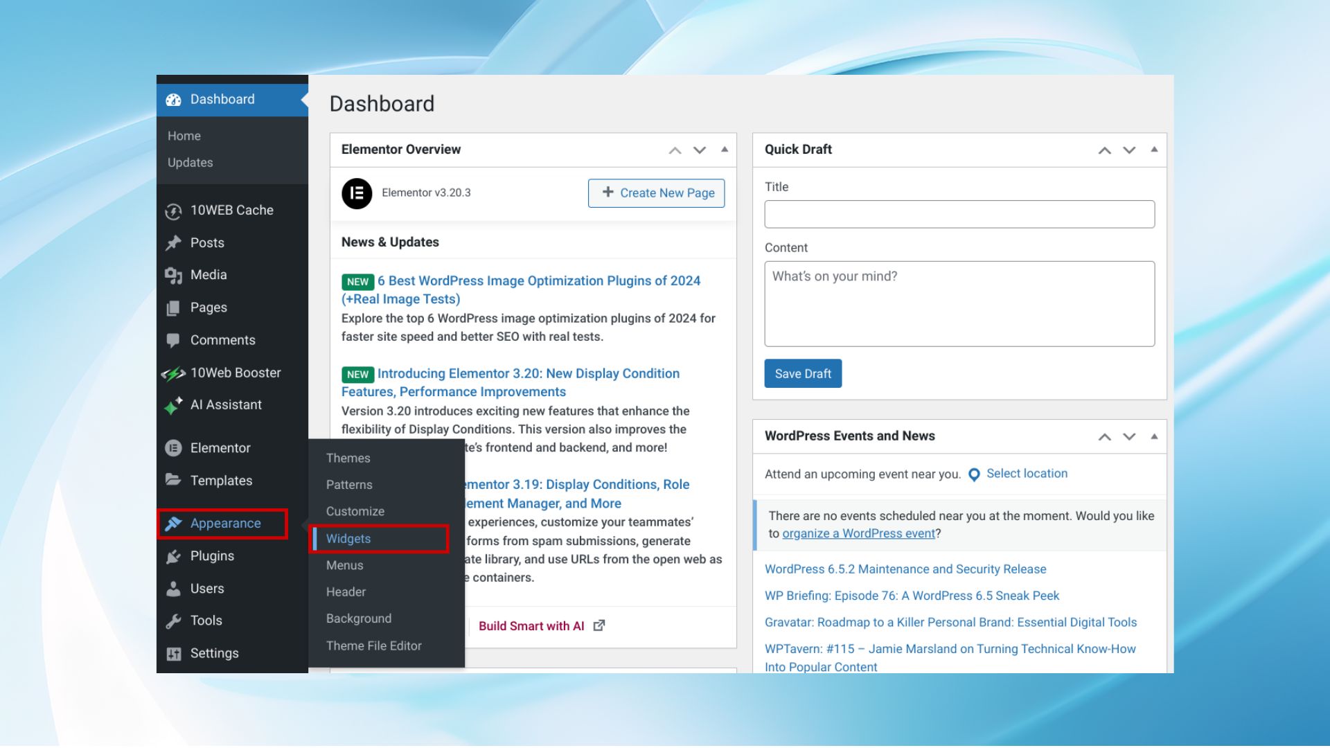 Cómo añadir widgets a WordPress