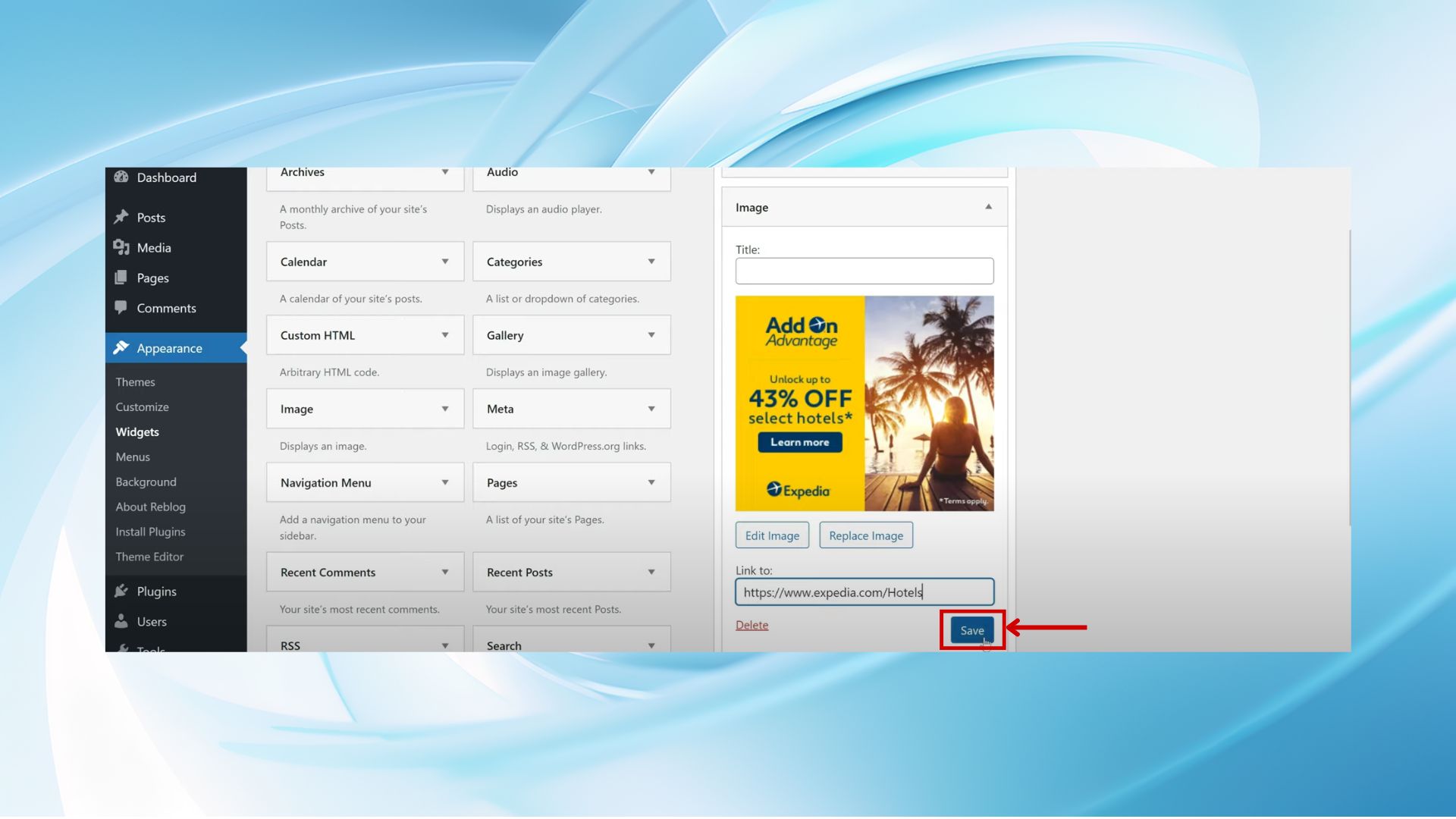 Cómo añadir widgets a WordPress