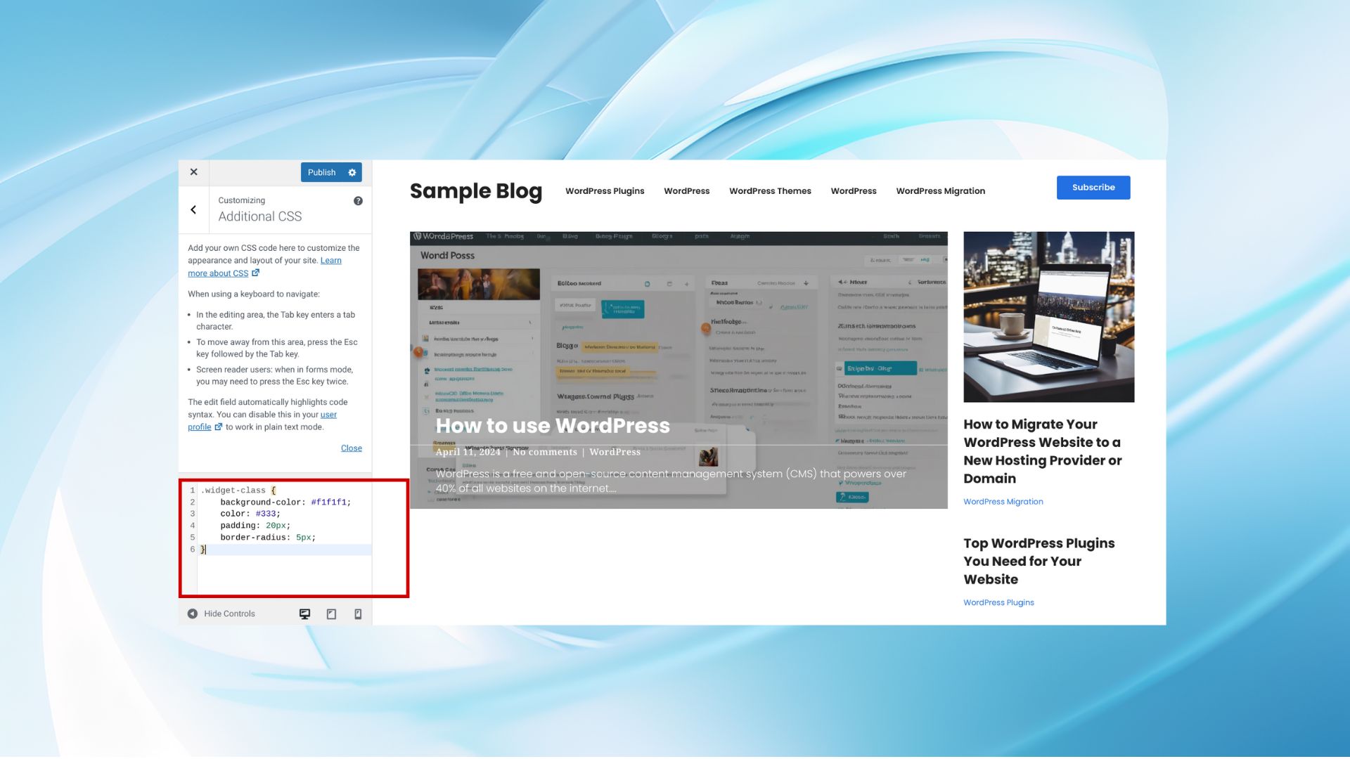 Cómo añadir widgets a WordPress