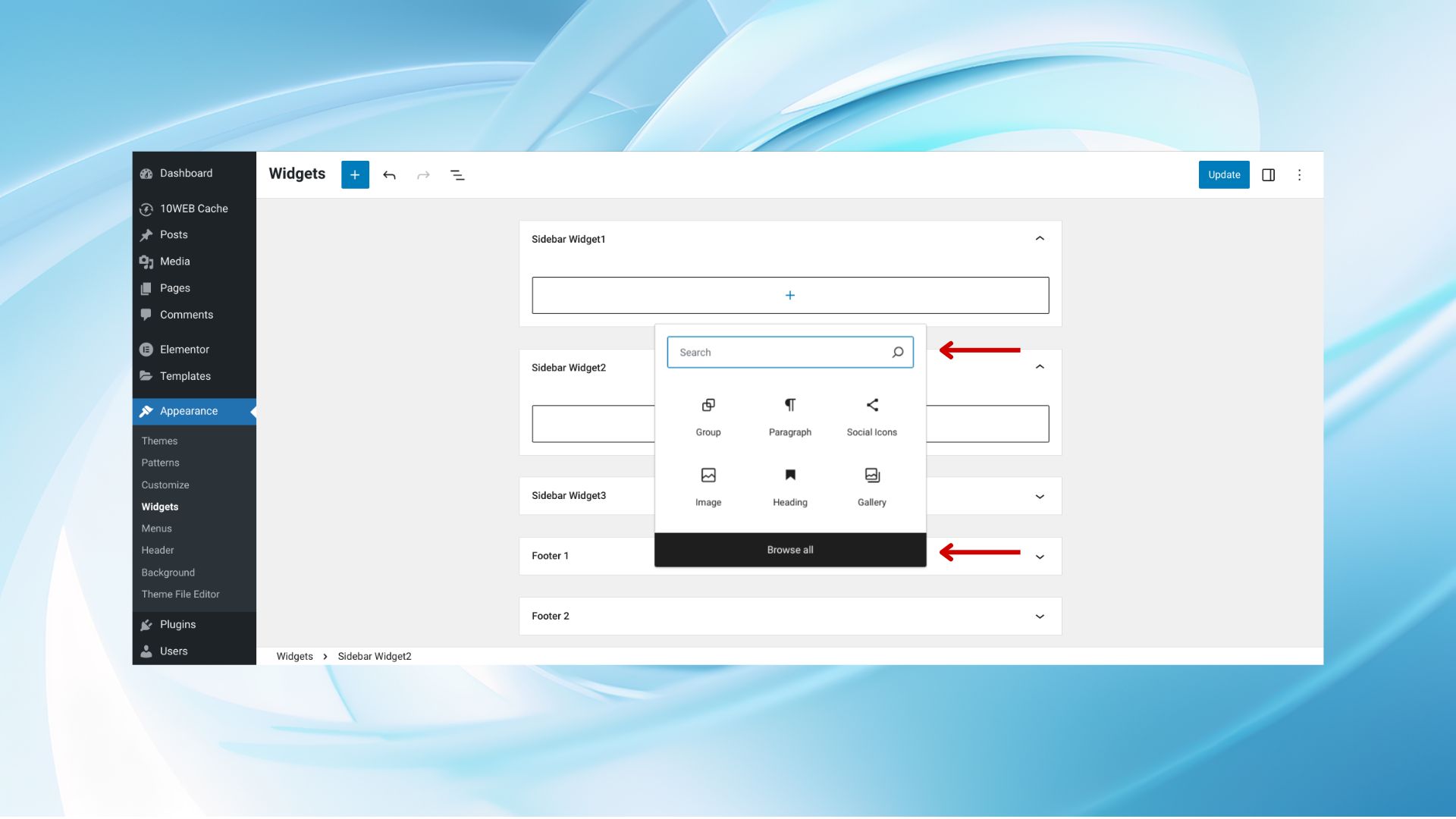 Cómo añadir widgets a WordPress