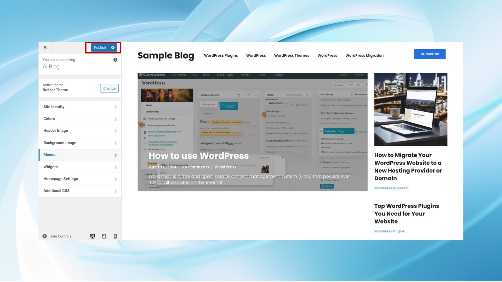 Cómo editar el encabezado en WordPress