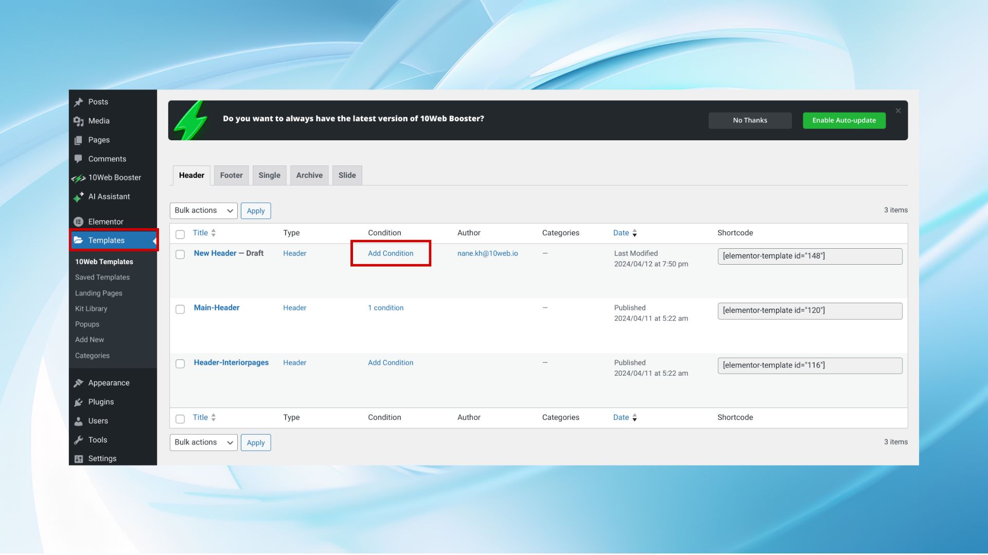 Cómo editar el encabezado en WordPress