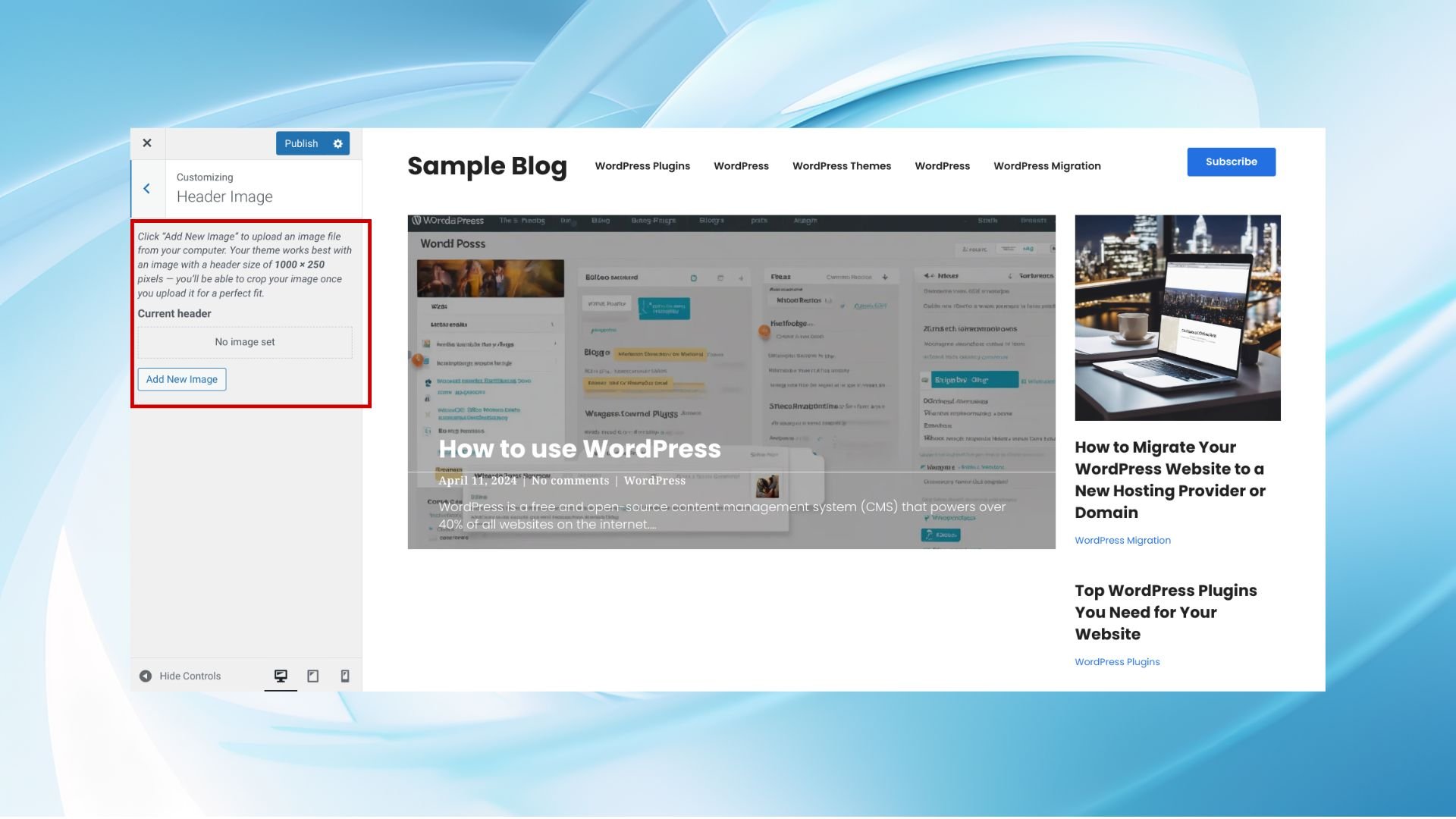 Cómo editar el encabezado en WordPress