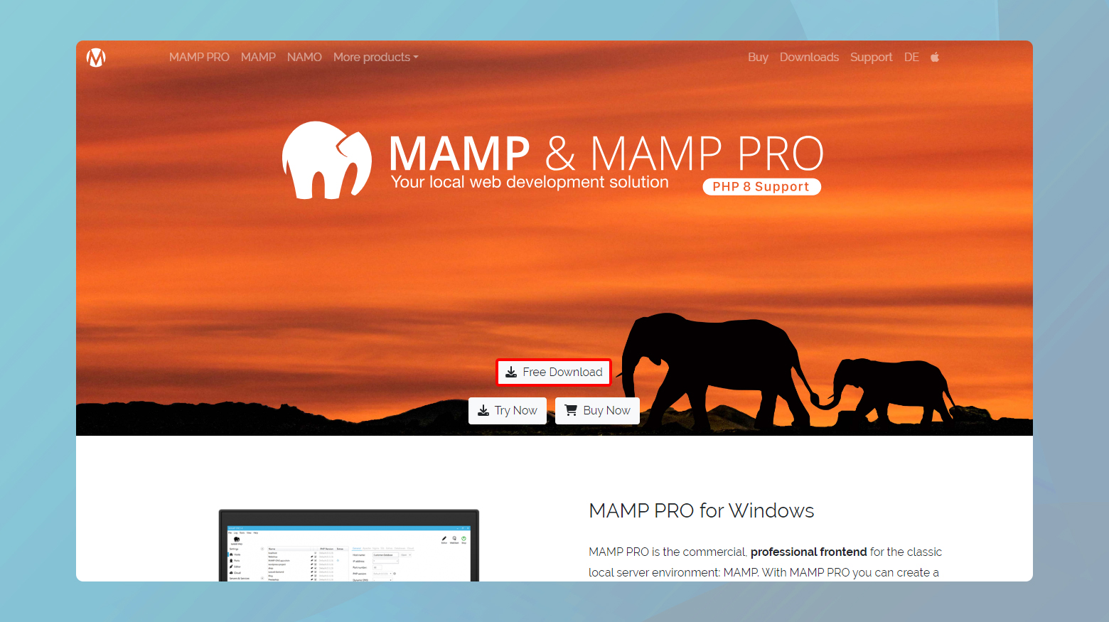 MAMP page