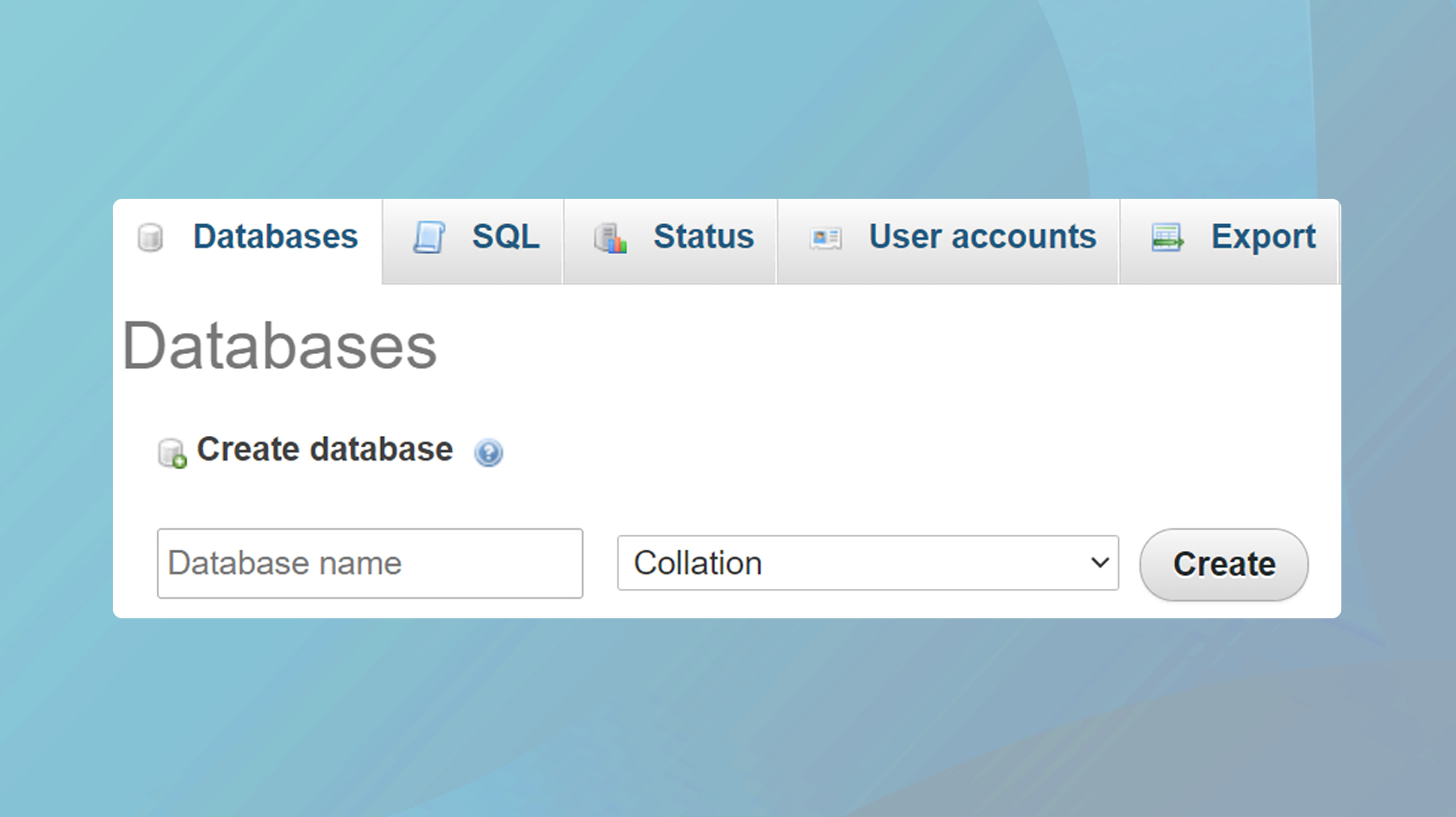 Creating and titling the database