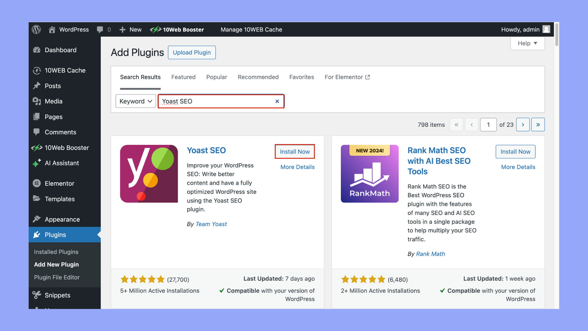 Instala y activa el plugin Yoast SEO.