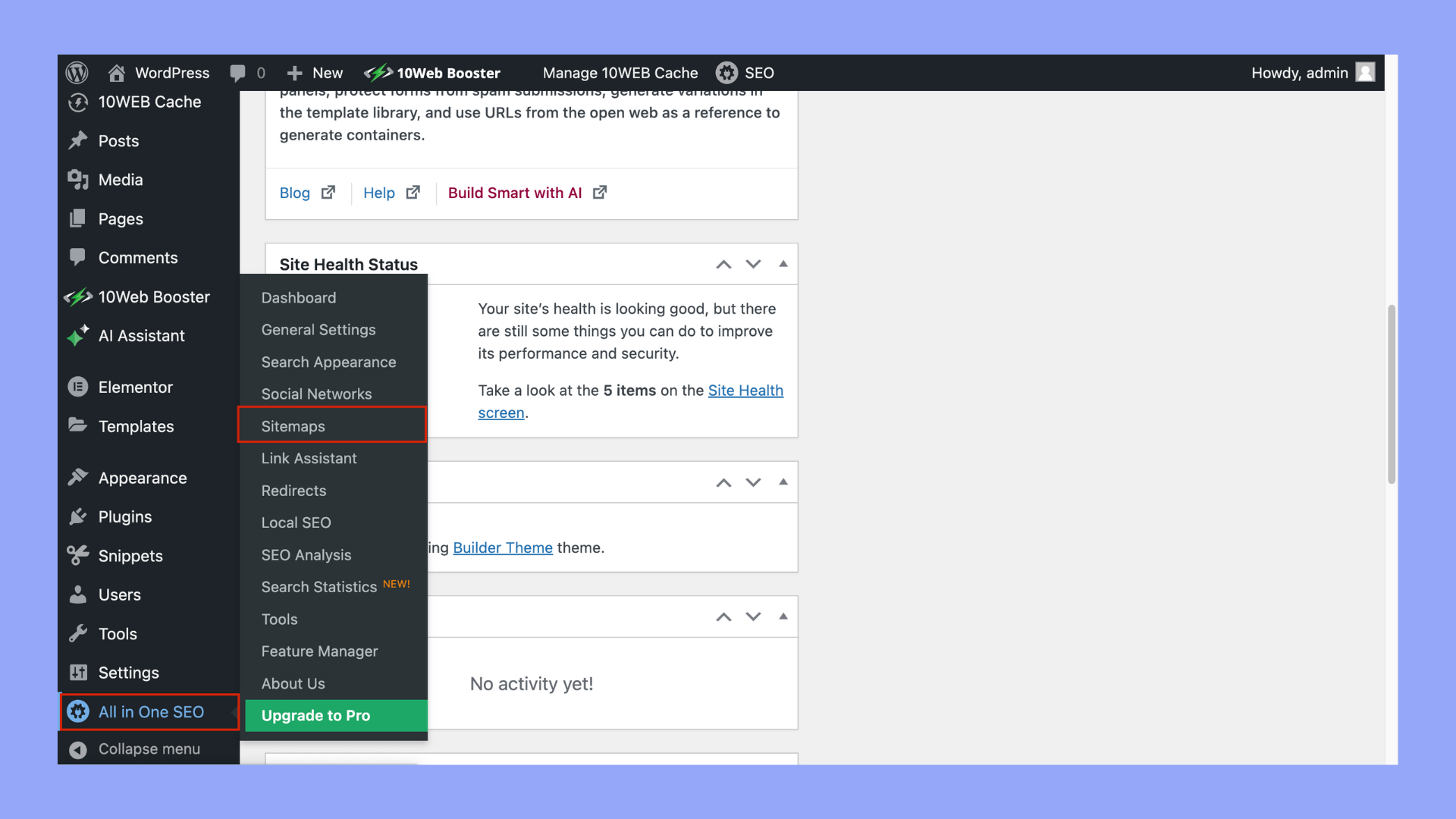 Ve a Todo en Uno SEO <encoded_tag_closed /> Sitemaps.