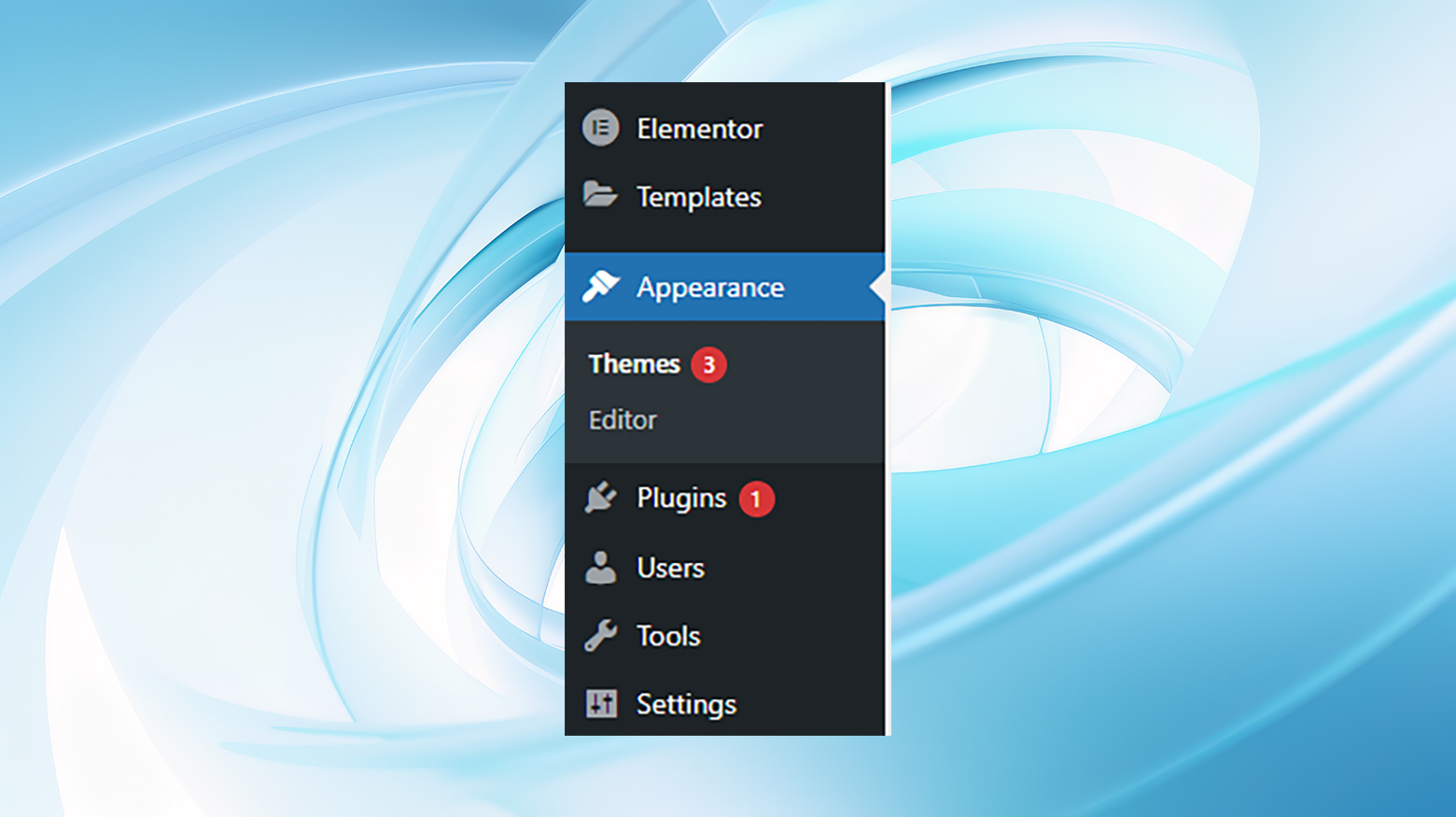 The WordPress admin's Appearance, Editor section.