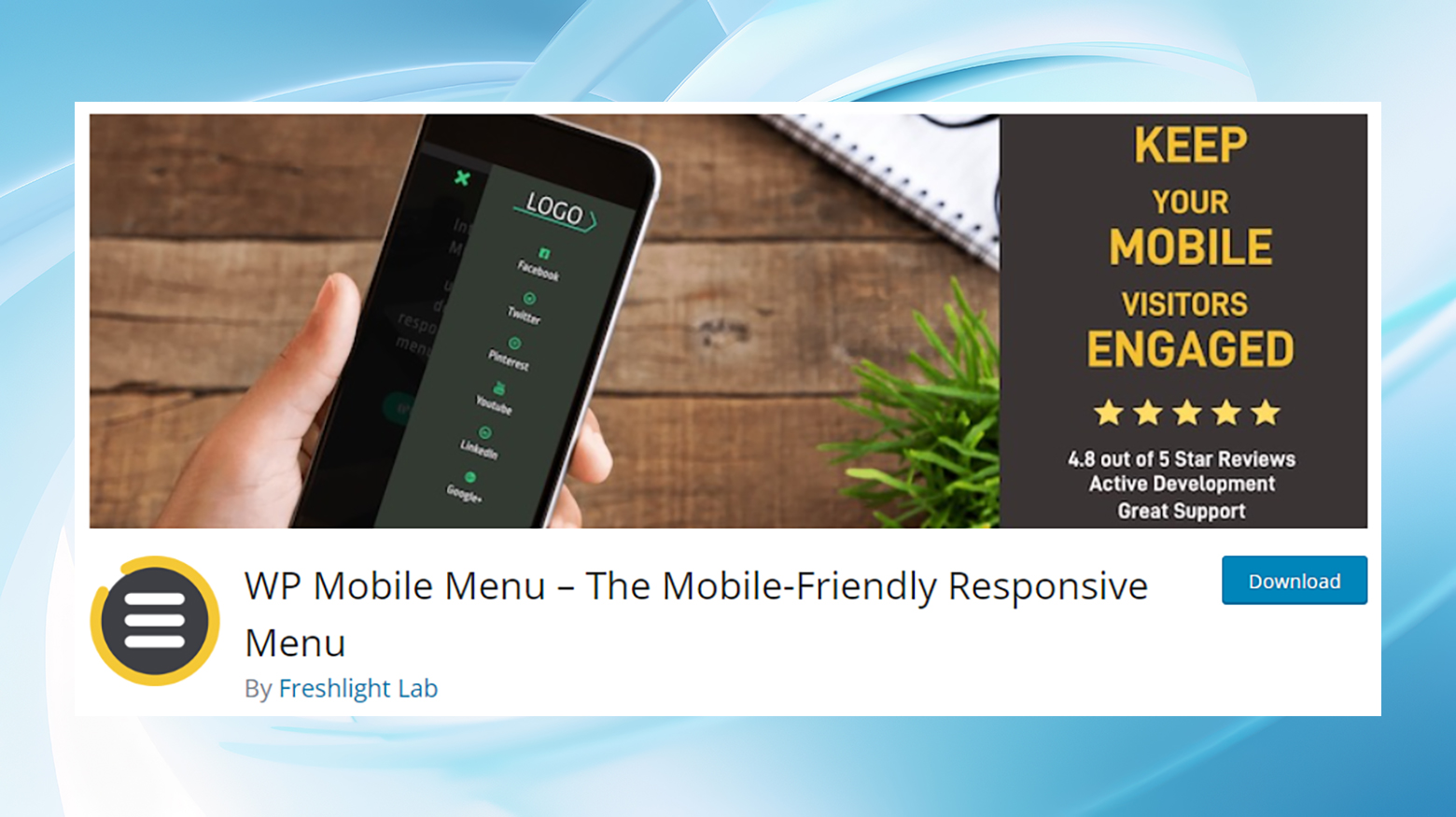 WP Mobile Menu is a plugin that can help add a mobile dropdown menu.