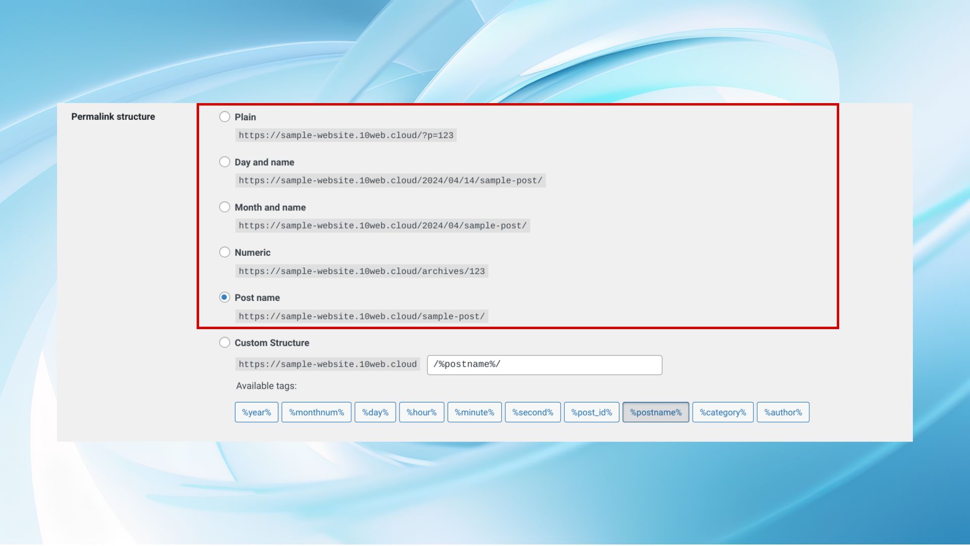 how to change permalink in wordpress
