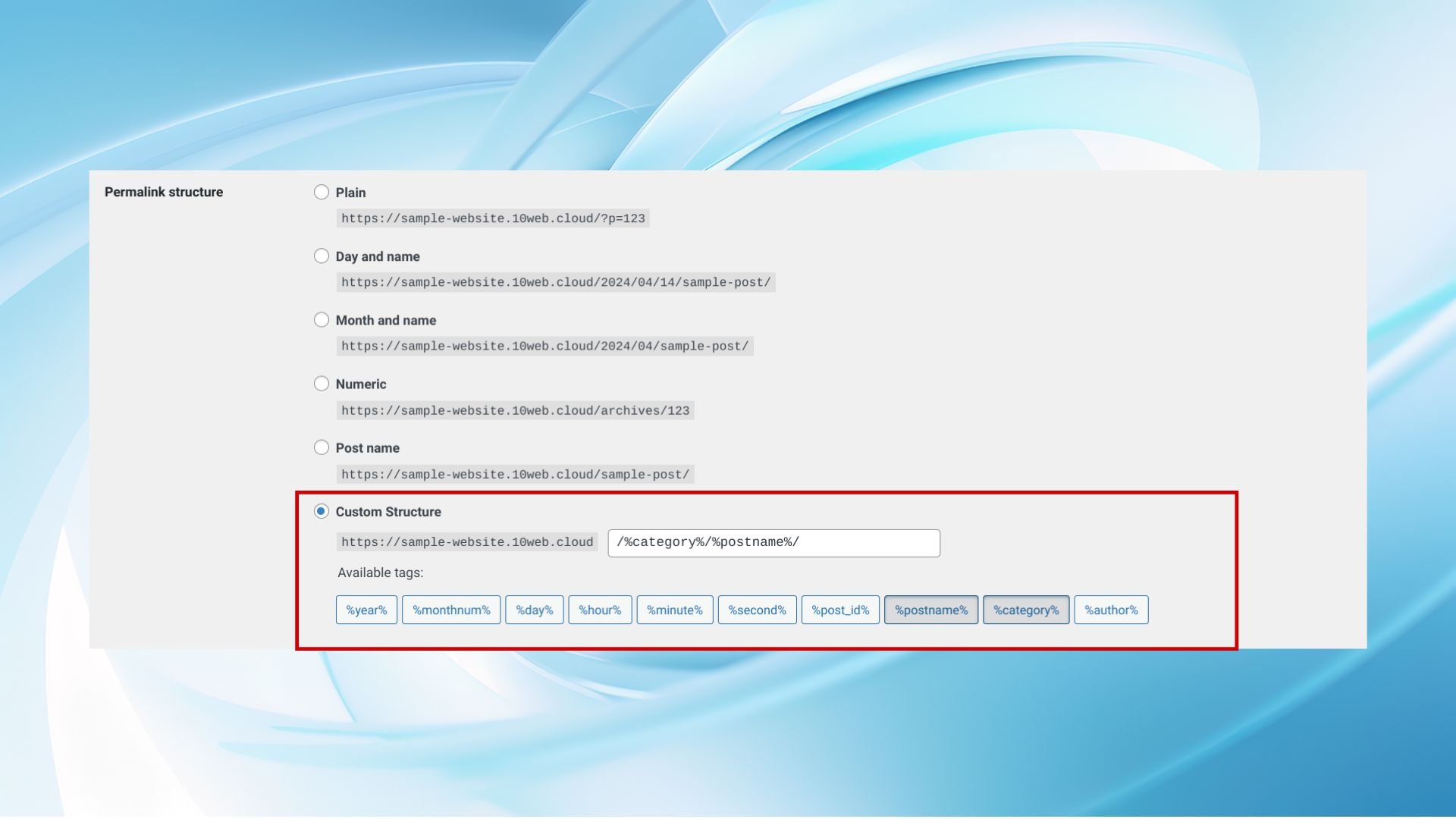 how to change permalink in wordpress