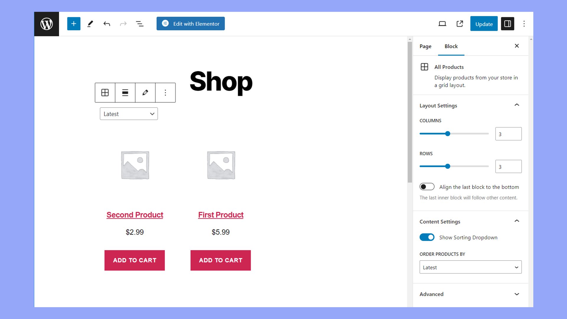 How to customize the WooCommerce shop page in the block editor.