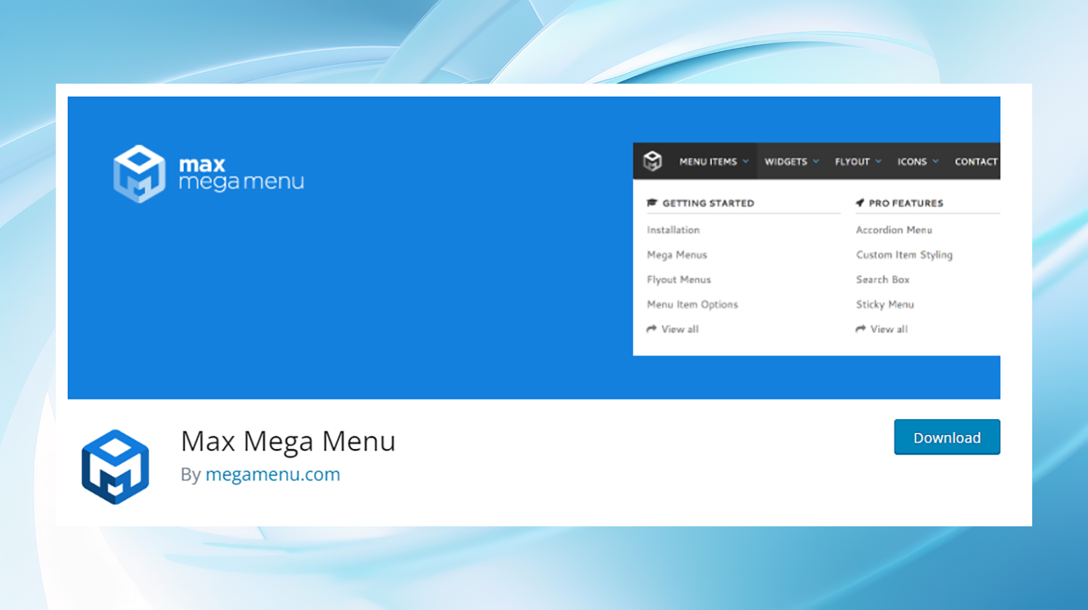 Max Mega Menu plugin