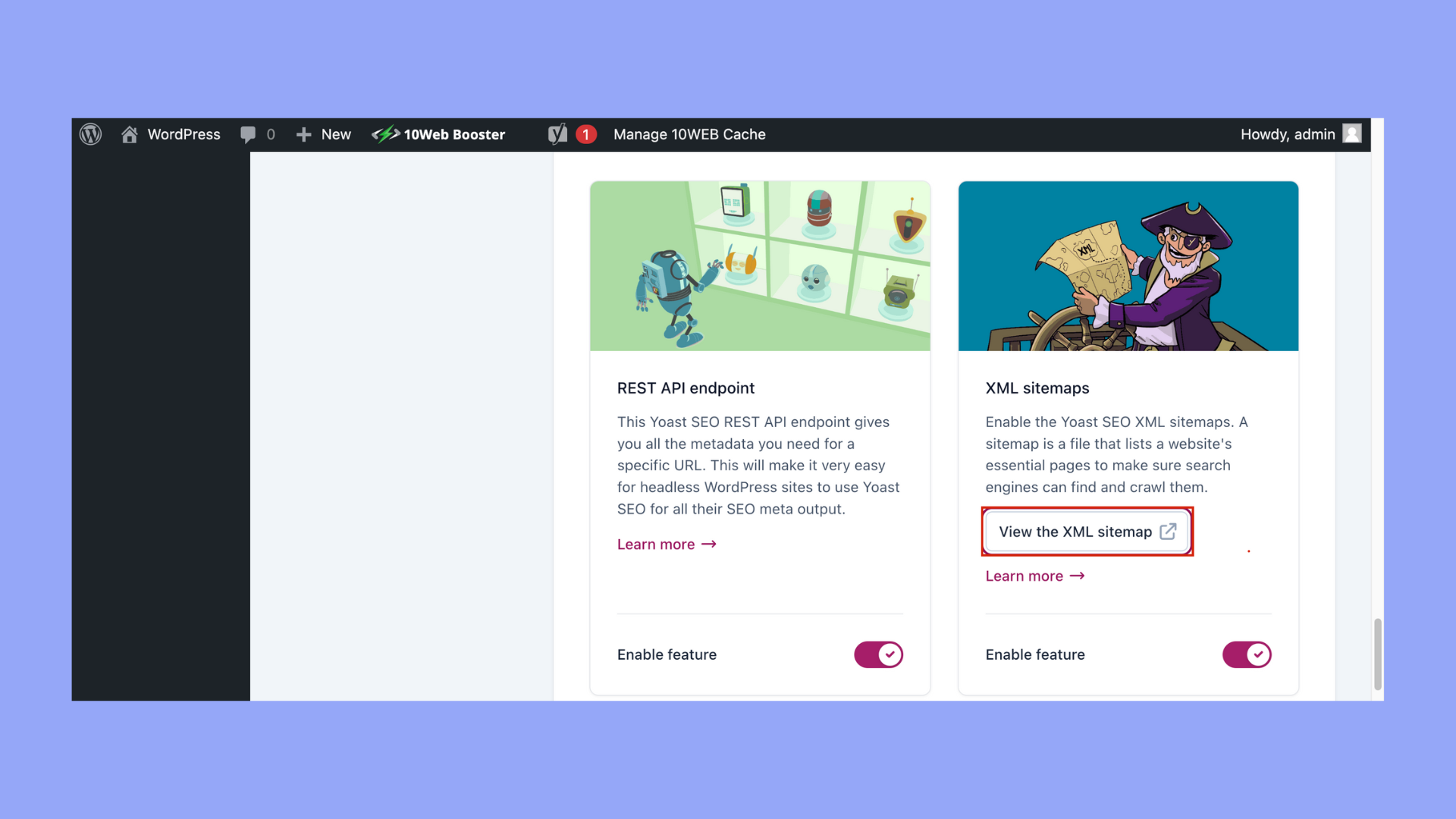 Configura el mapa del sitio según tus necesidades.