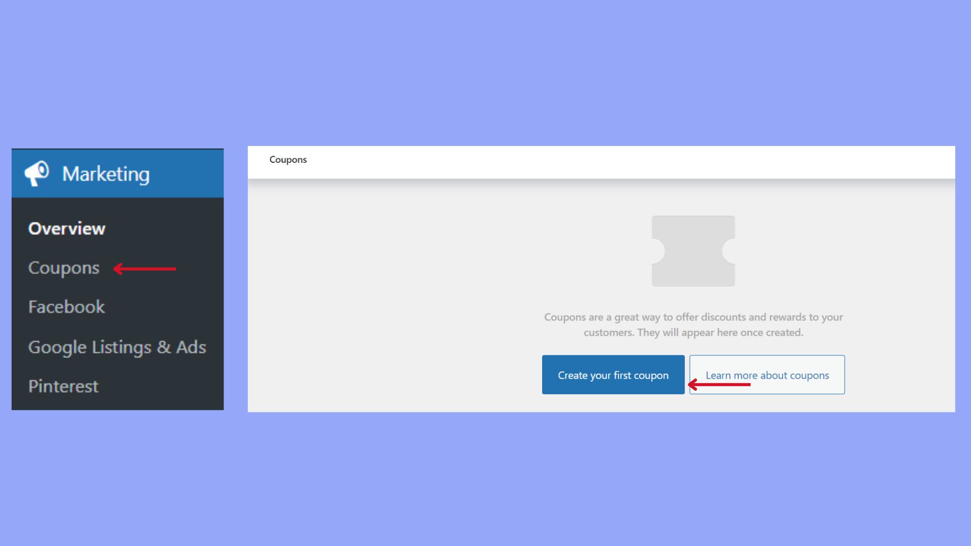 Creating a new coupon in WooCommerce