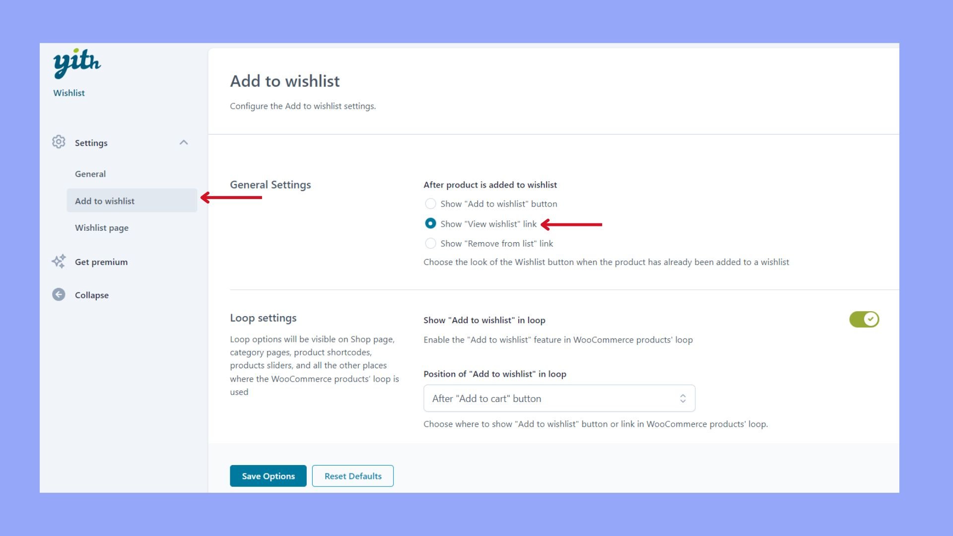 Ajustar la configuración de la lista de deseos