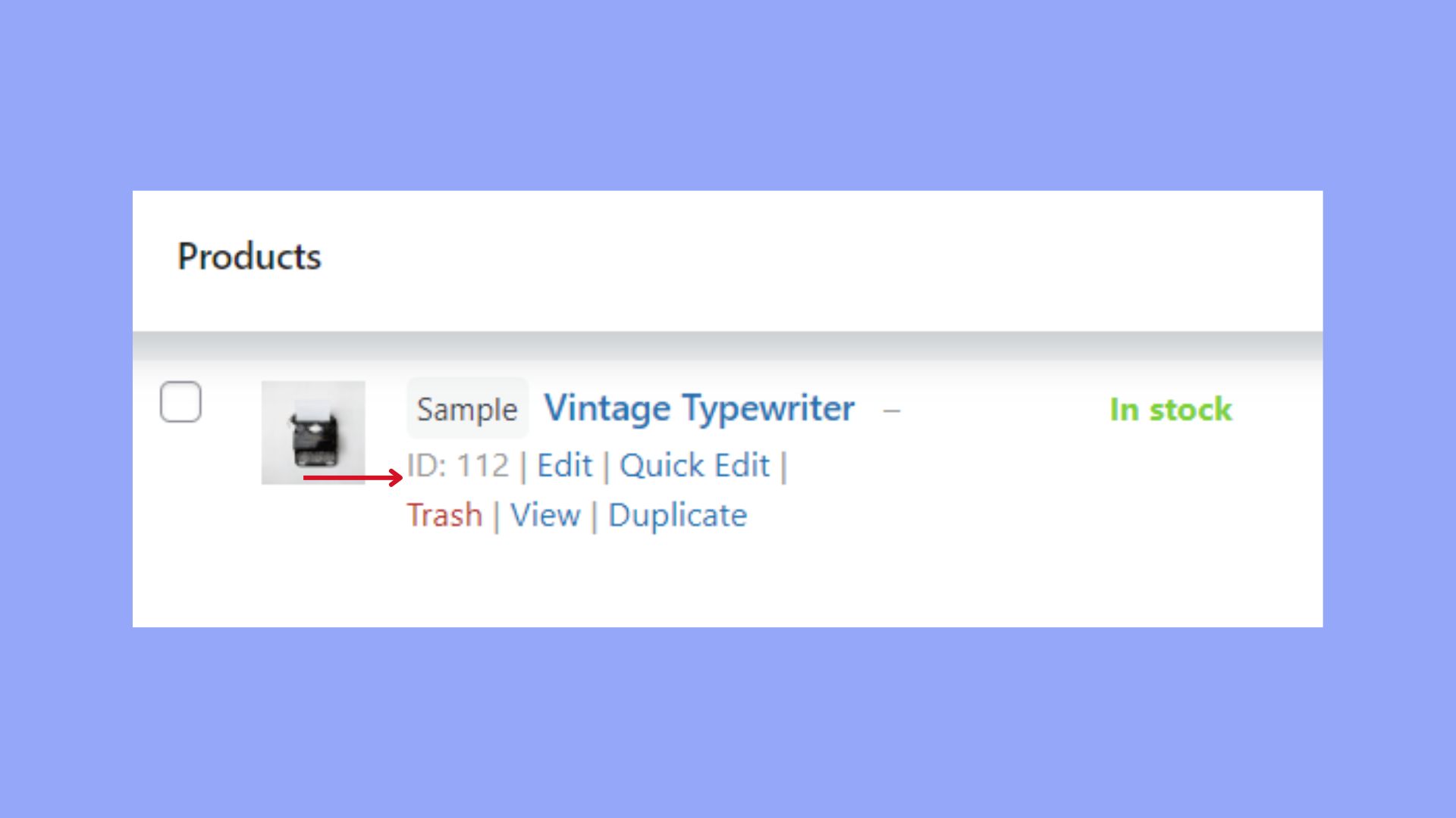 Finding the product ID