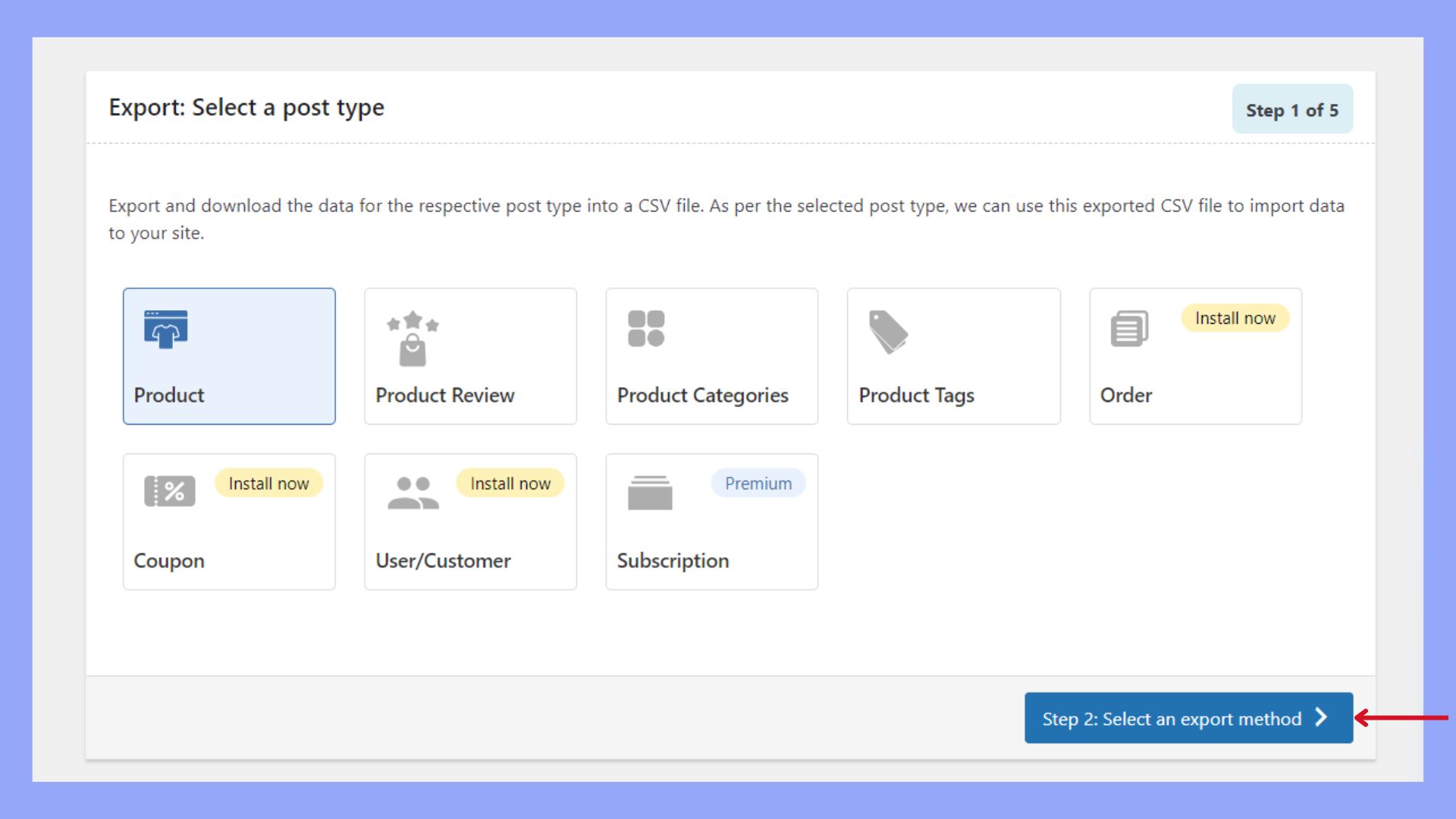 Export WooCommerce products with a plugin