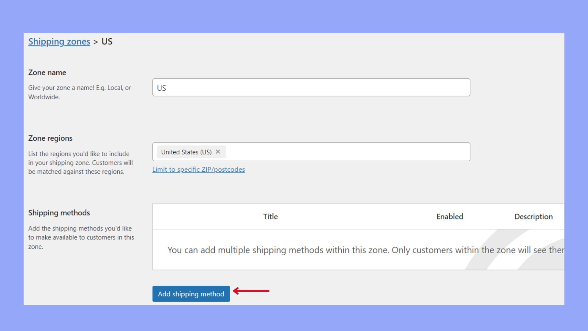 Añadir un método de envío en WooCommerce