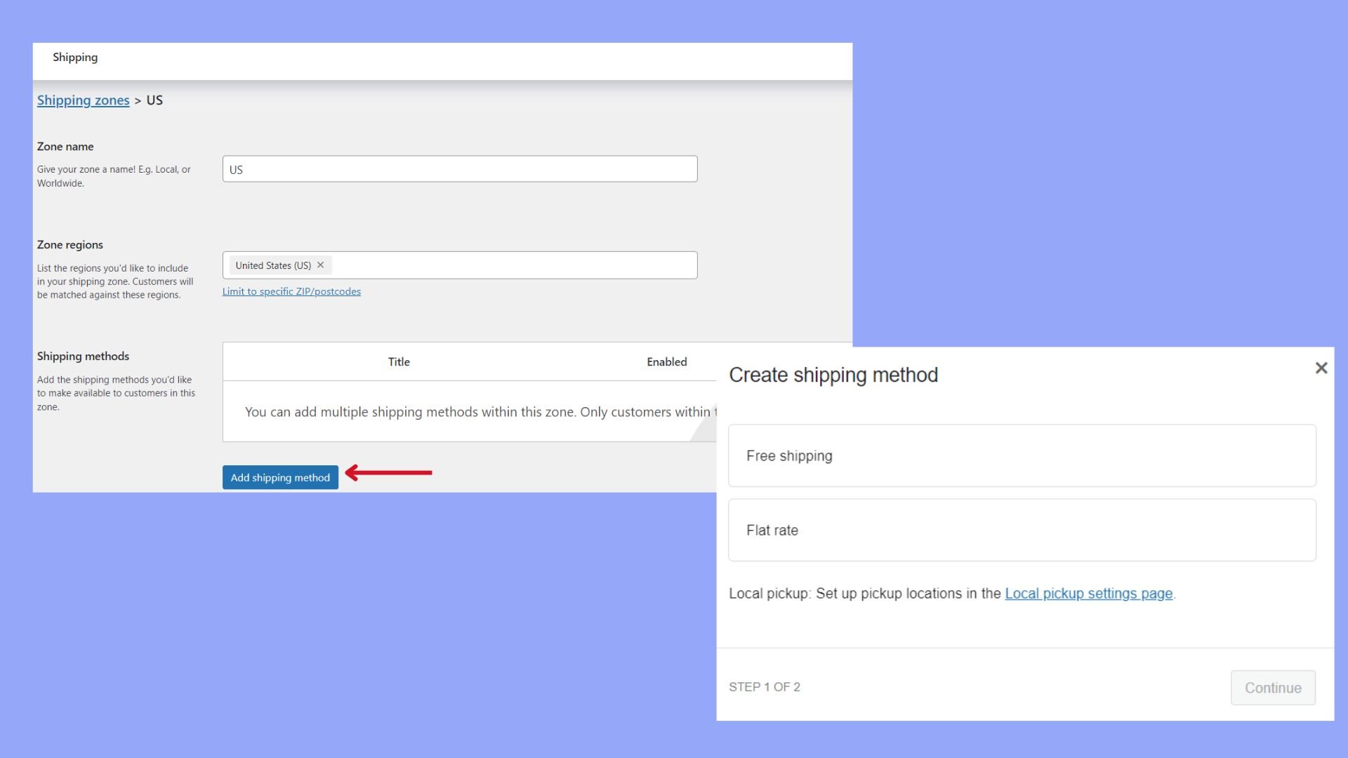 Adding a shipping method