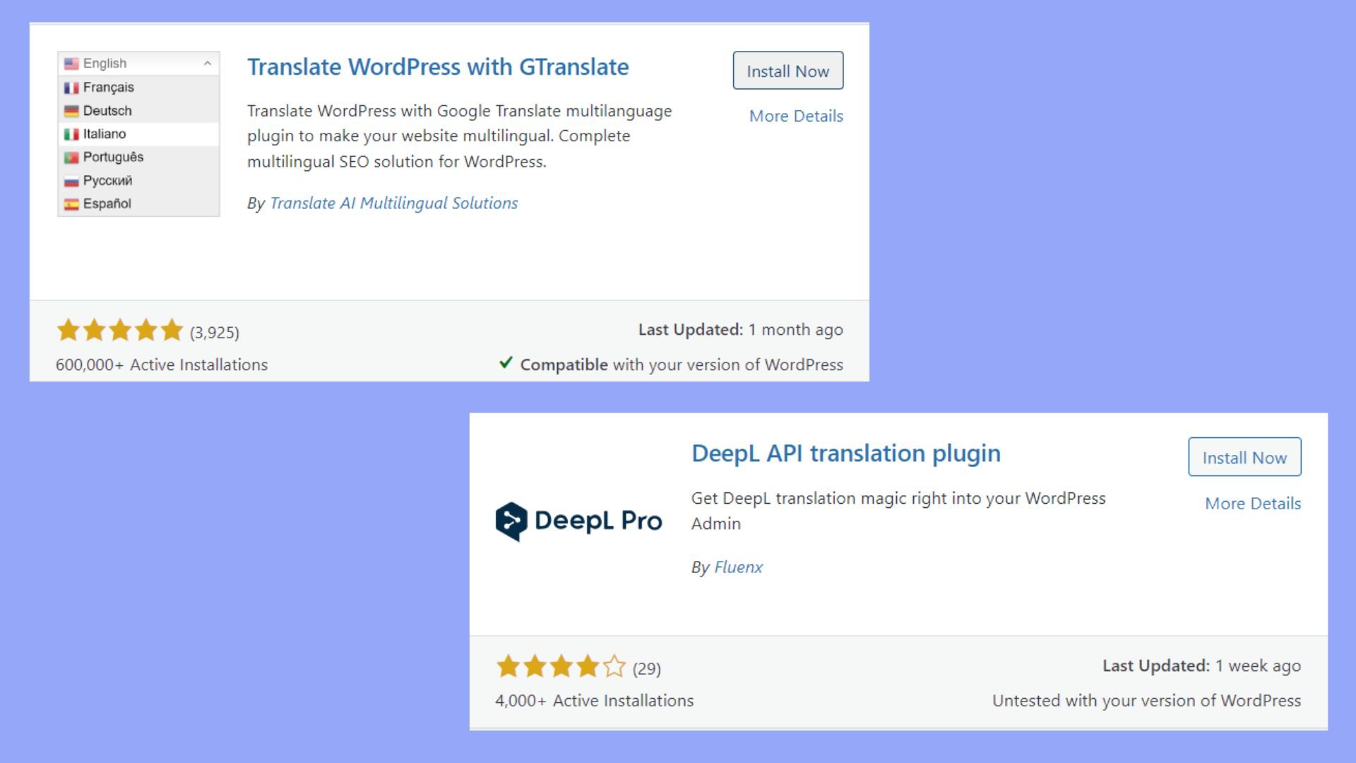 Servicios de traducción automática como Google Translate o DeepL.